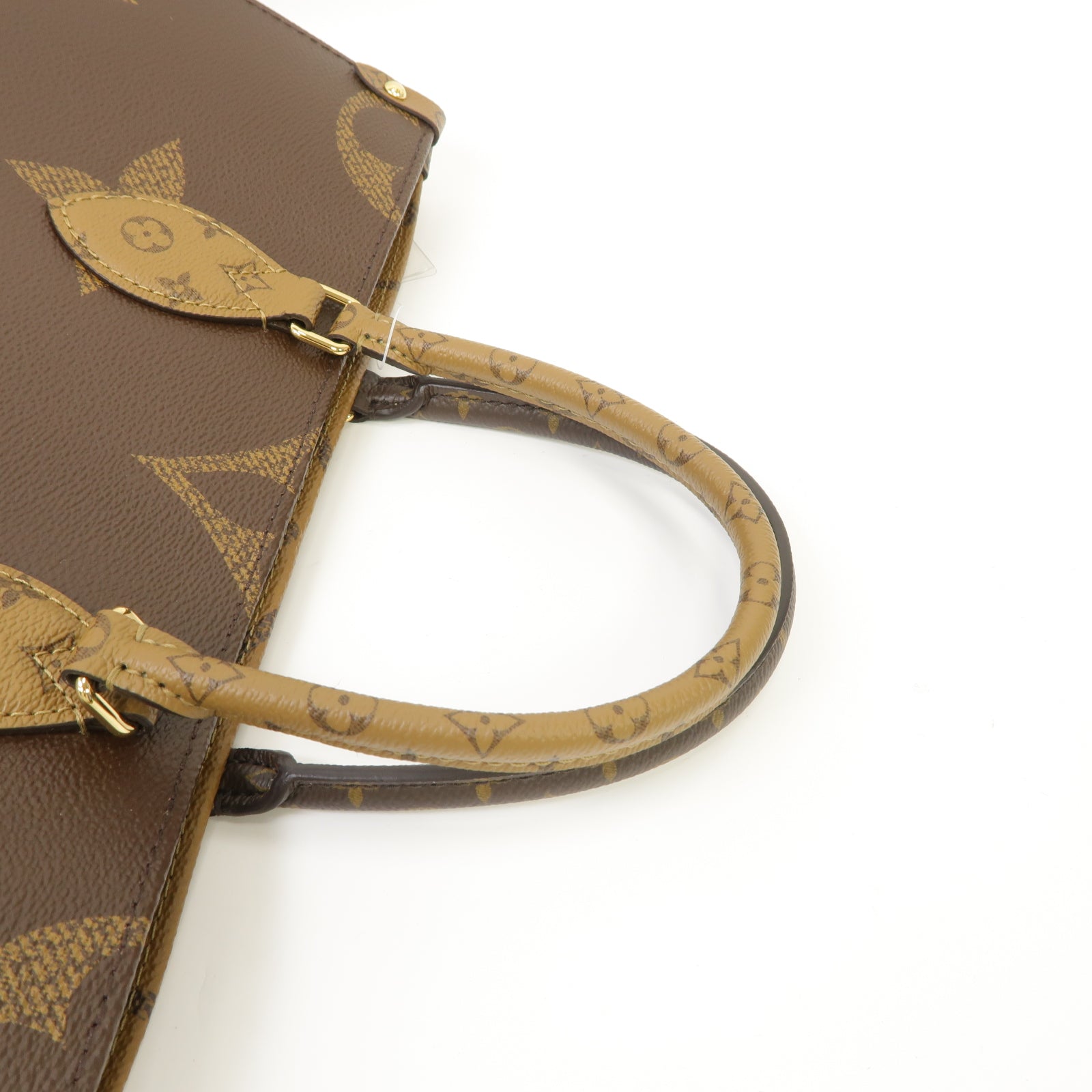 LOUIS VUITTON Monogram Giant Reverse OnTheGo MM金扣手挽肩背兩用袋棕色
