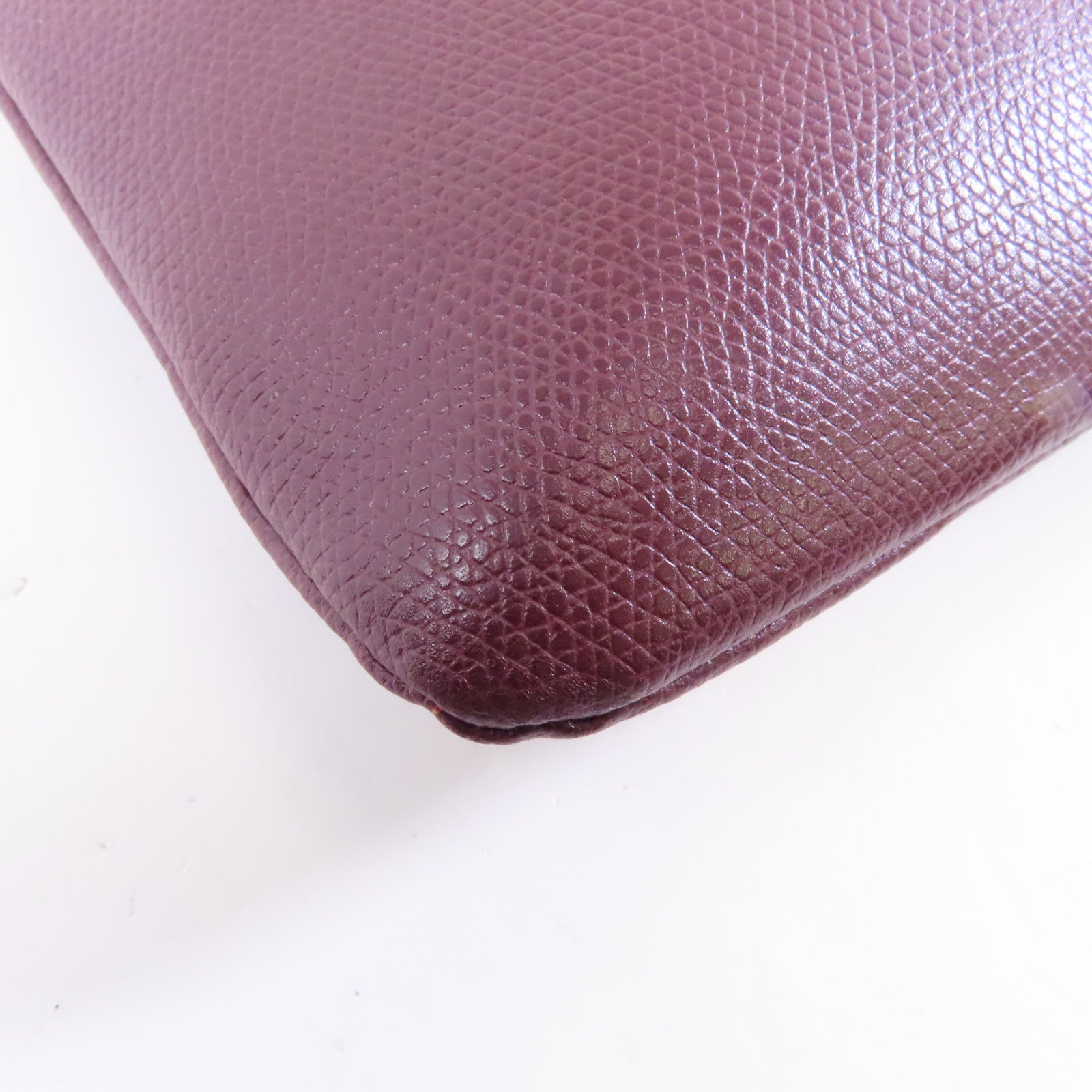 Furla 牛皮皮革Pouch/Clutch金扣手拿包酒紅色