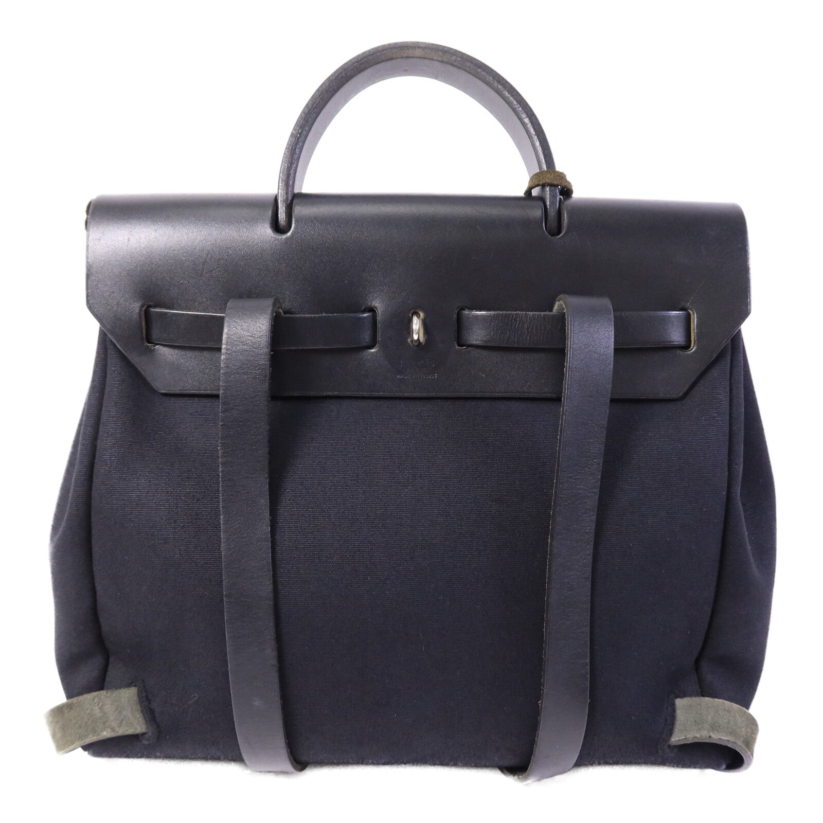 HERMES 帆布/皮革Herbag Backpack背包Navy