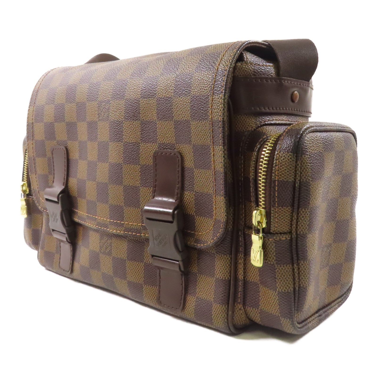 LOUIS VUITTON Damier Reporter Melville金扣肩背袋