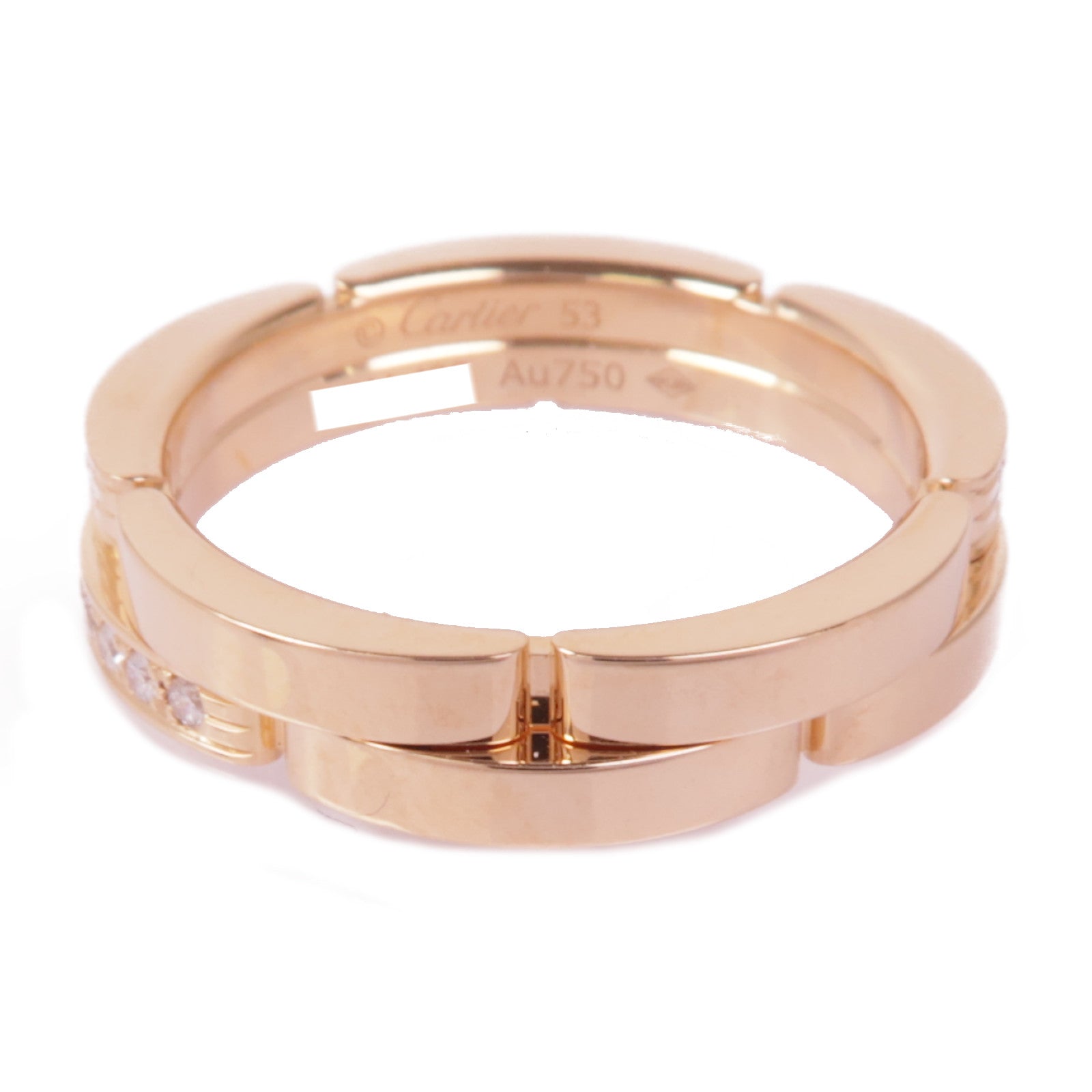 CARTIER 18K玫瑰金Maillon Panthere鑽石戒指Cartier#53/US#6.25