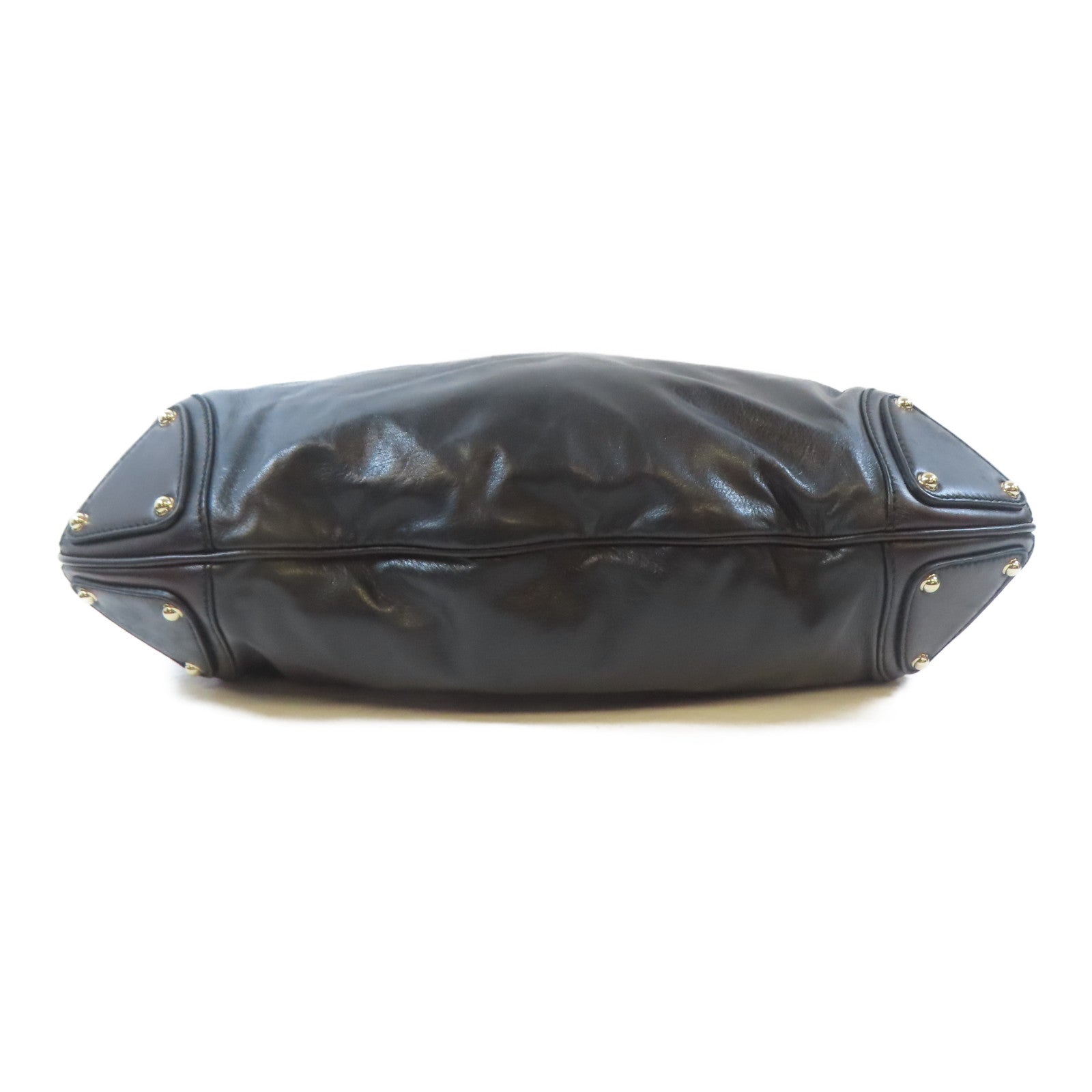 GUCCI 牛皮皮革Indy Babouska金扣手挽肩背兩用袋黑色