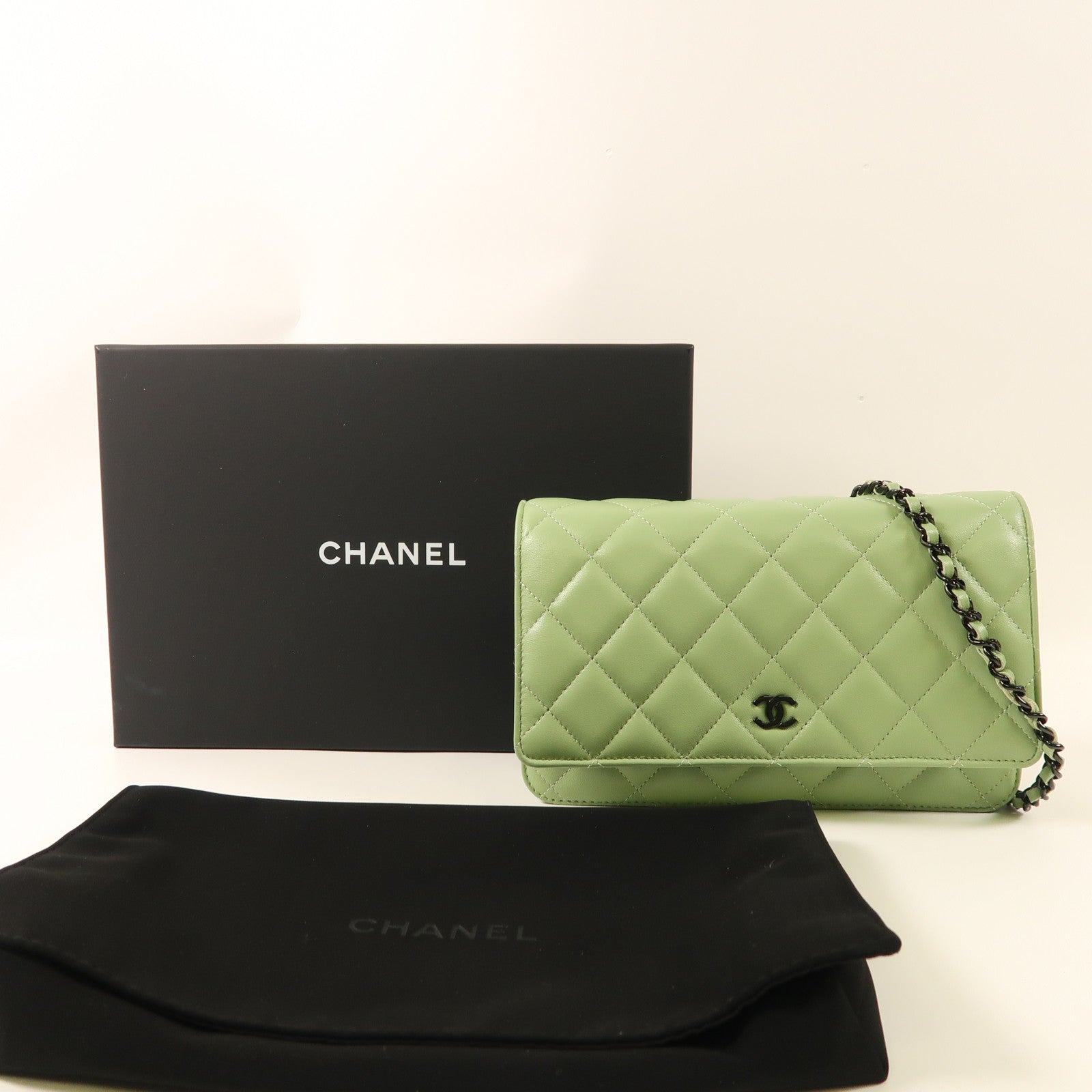 CHANEL 羊皮皮革WOC Wallet On Chain鏈帶肩背袋