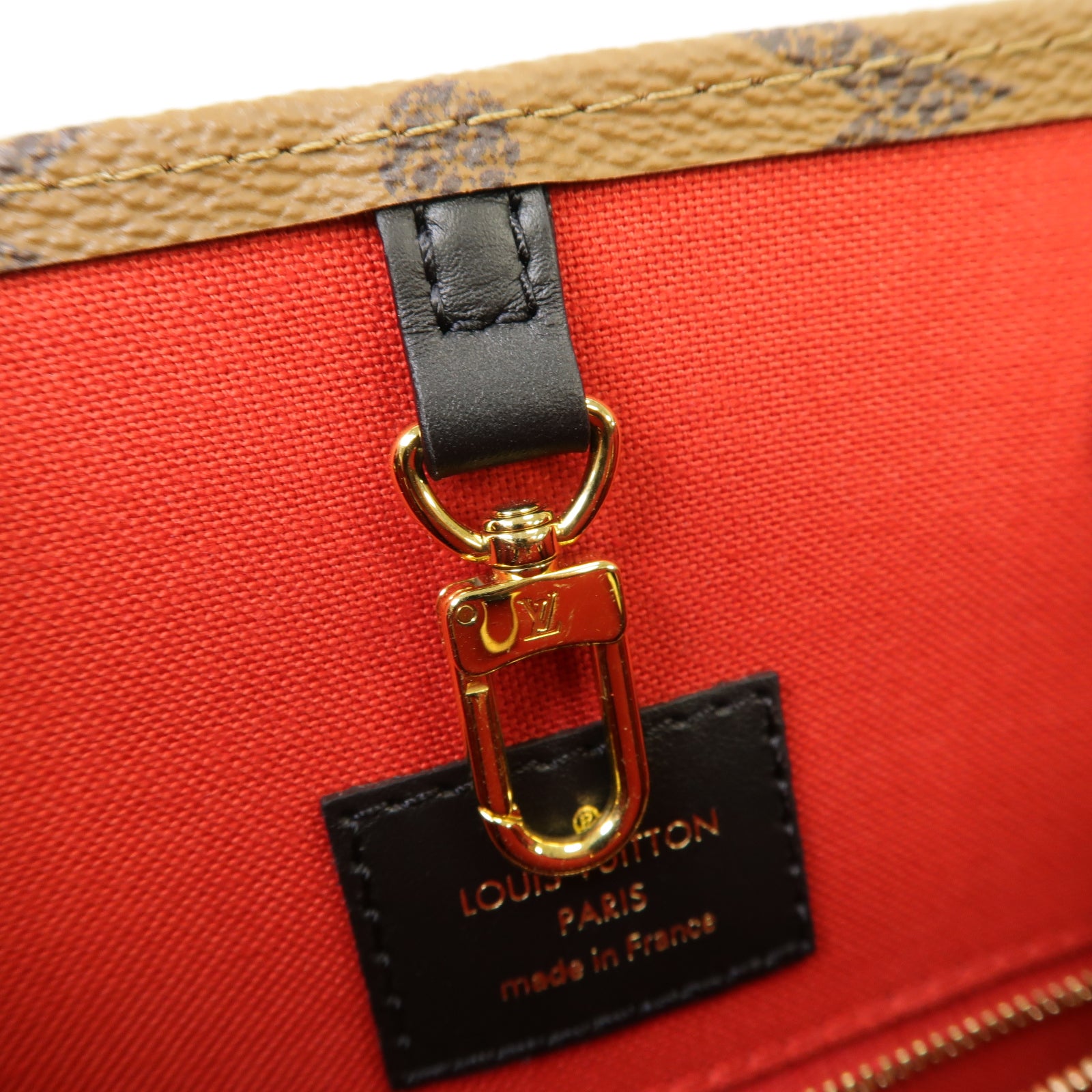 LOUIS VUITTON Monogram Giant Reverse OnTheGo MM金扣手挽肩背兩用袋棕色