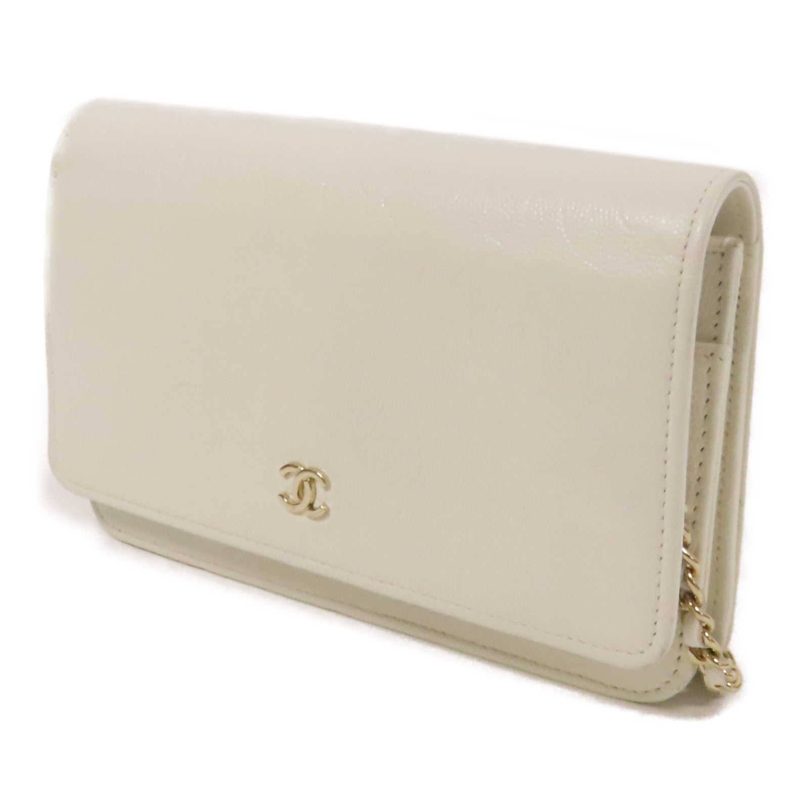 CHANEL 【激減優惠】牛皮皮革WOC Wallet On Chain金扣鏈帶肩背袋