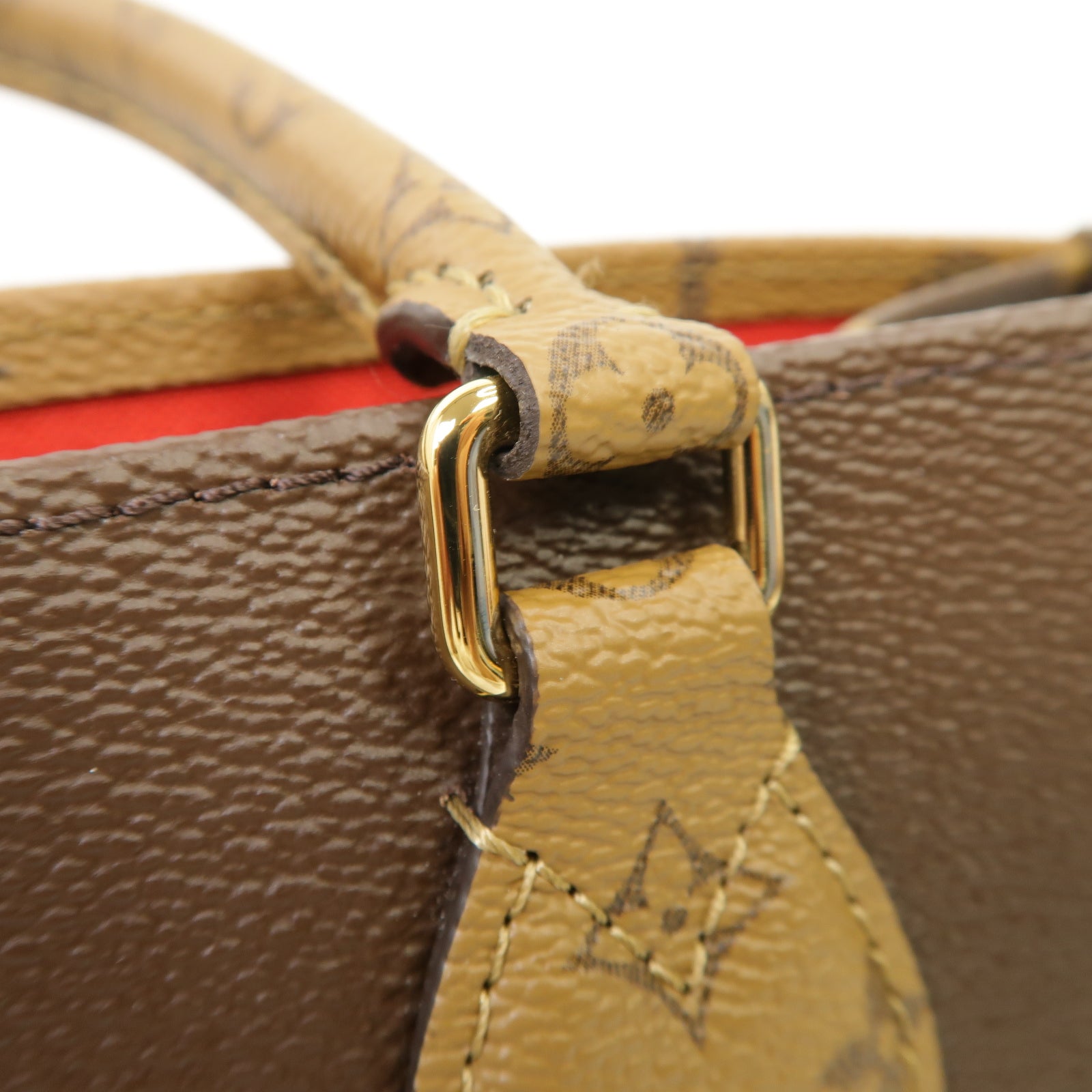 LOUIS VUITTON Monogram Giant Reverse OnTheGo MM金扣手挽肩背兩用袋棕色