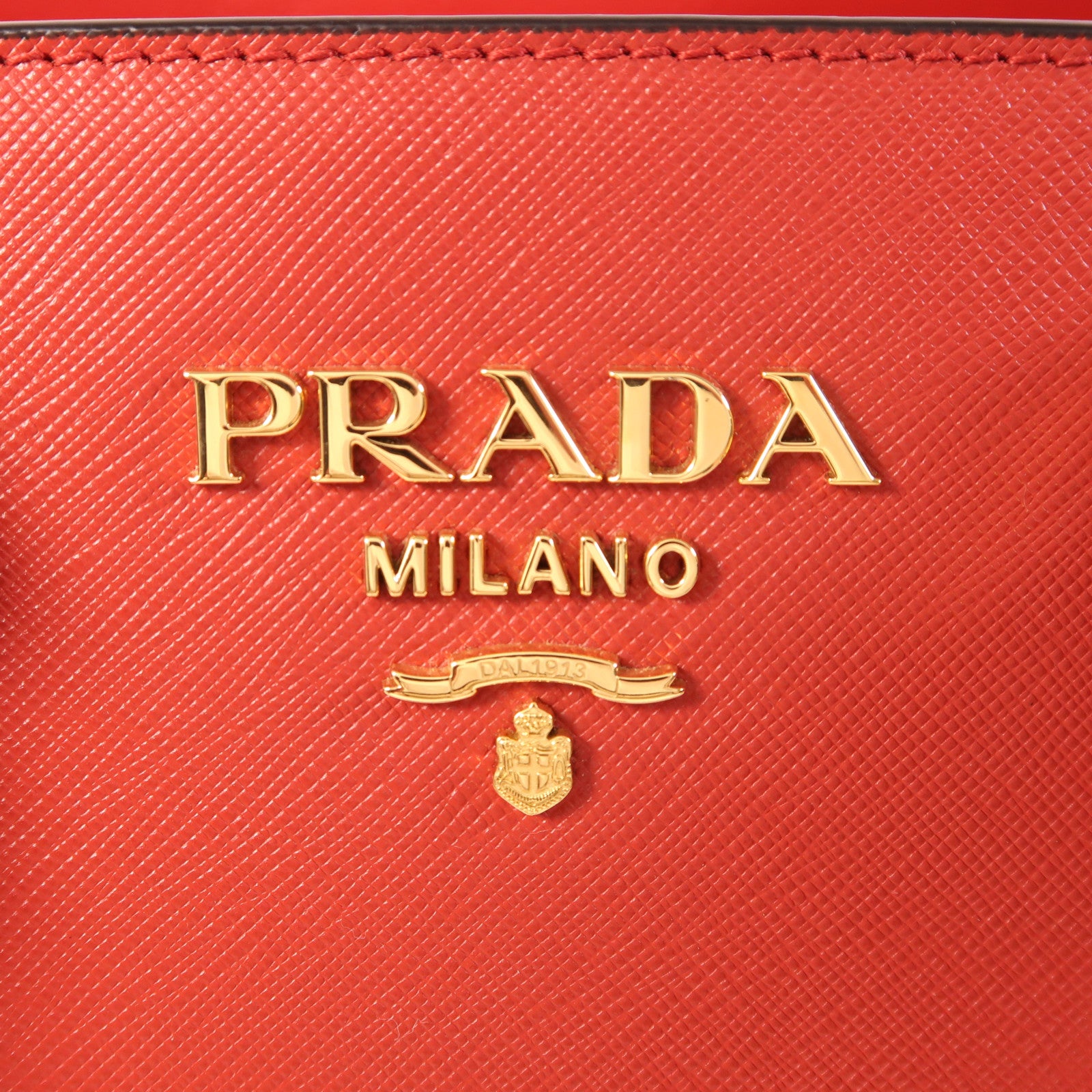 PRADA Saffiano皮革2 Way Shoulder金扣手挽肩背兩用袋