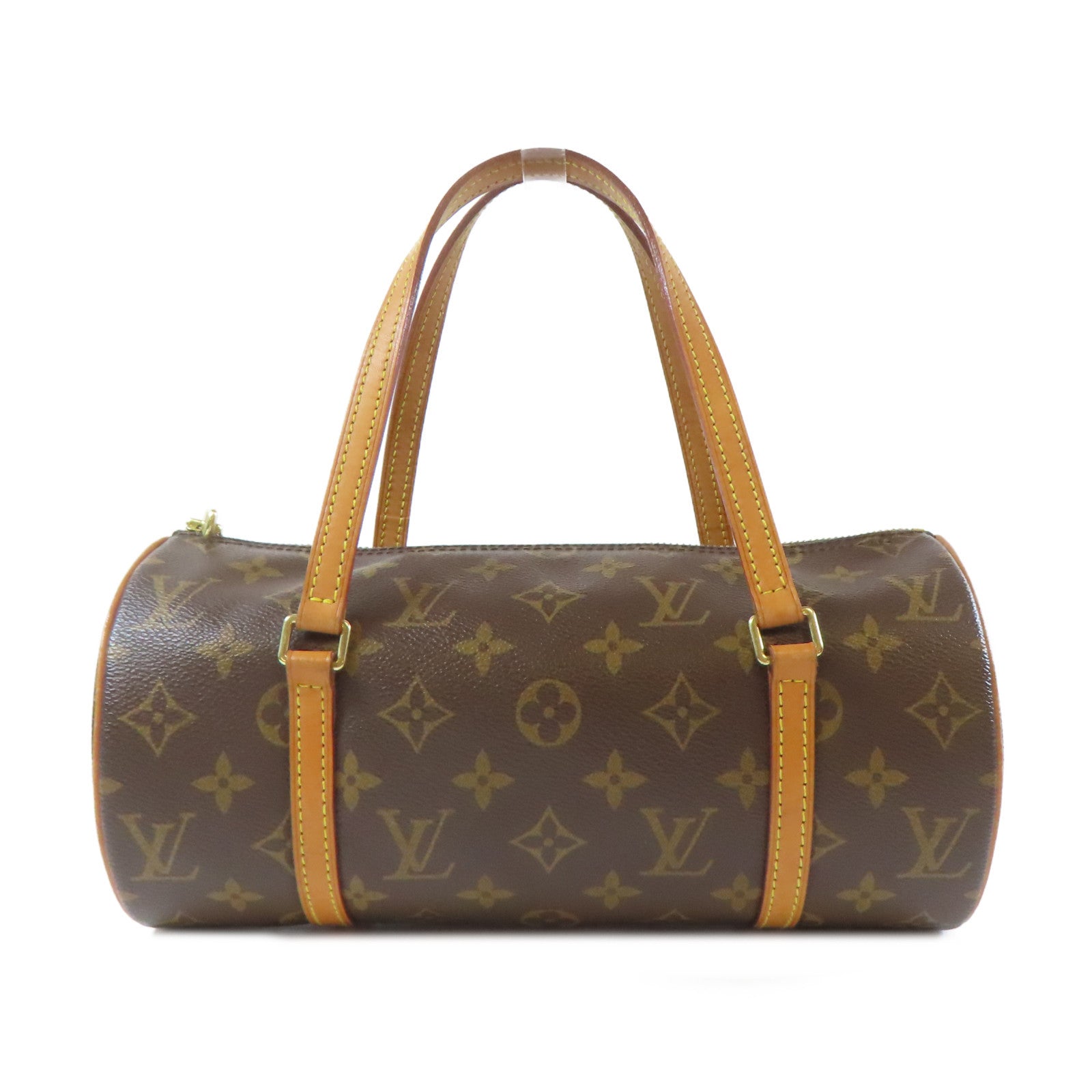 LOUIS VUITTON Monogram Papillon PM金扣手挽袋啡色
