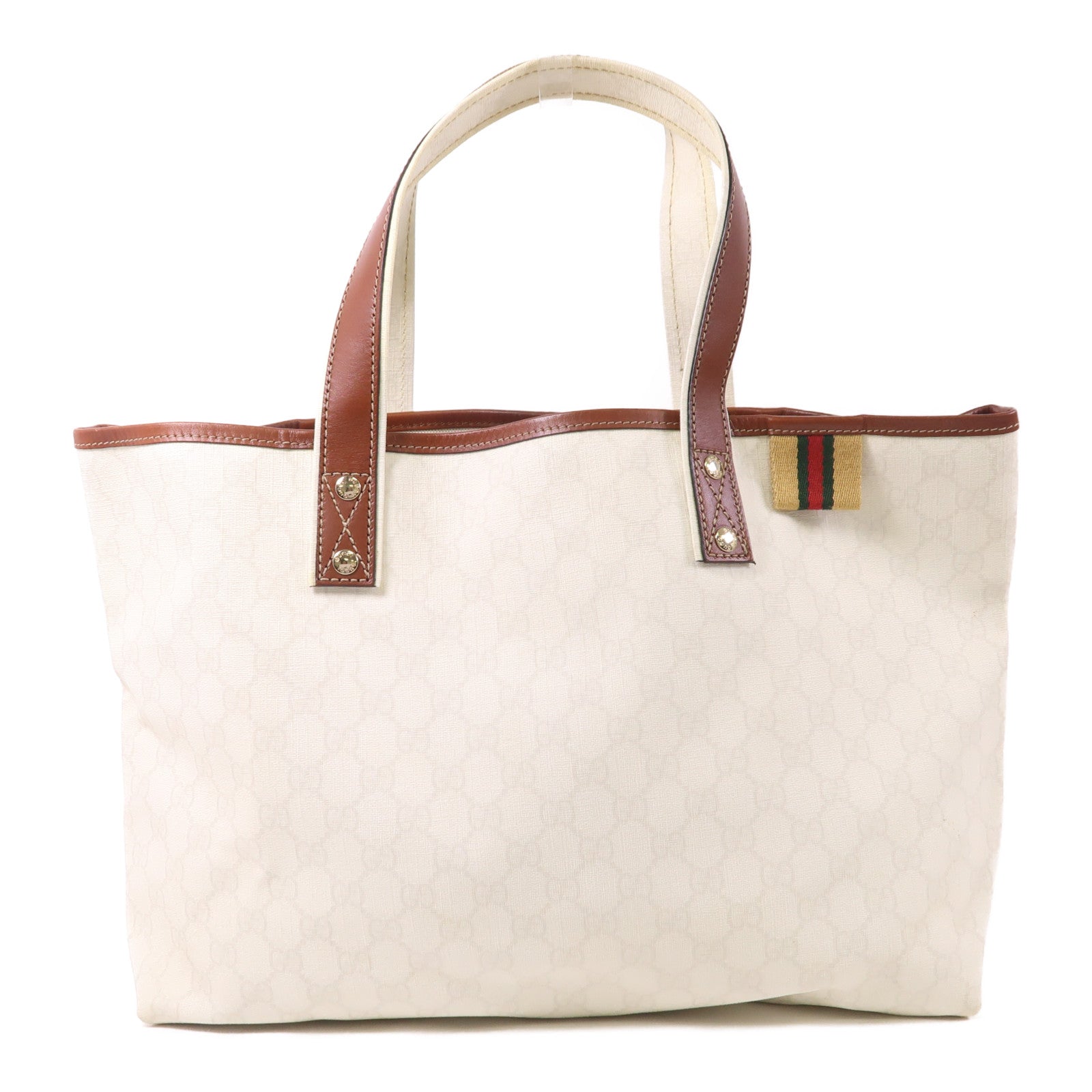 GUCCI 塗層帆布Tote Bag金扣肩背袋