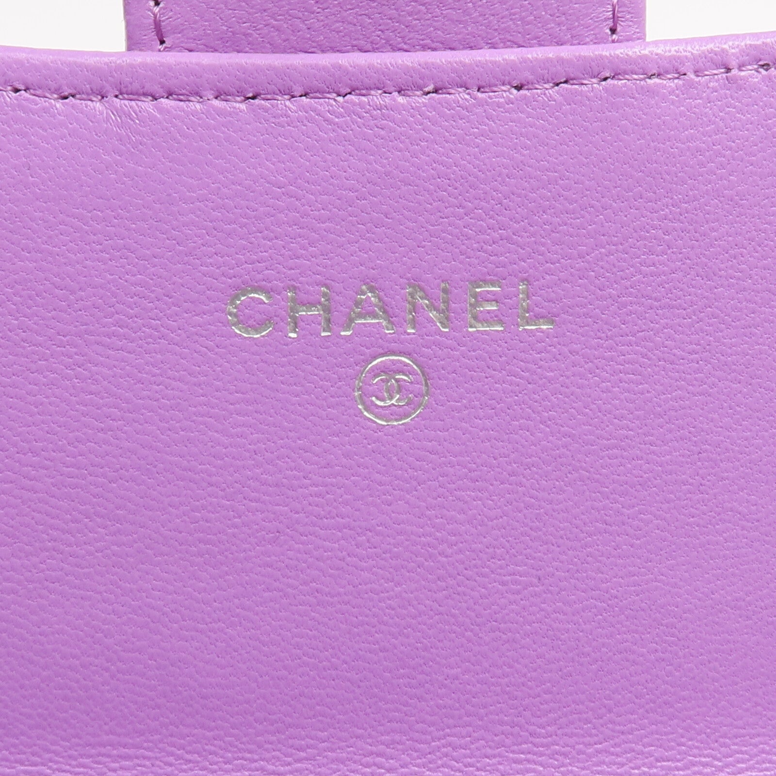 CHANEL 羊皮皮革Long Wallet銀扣長錢包