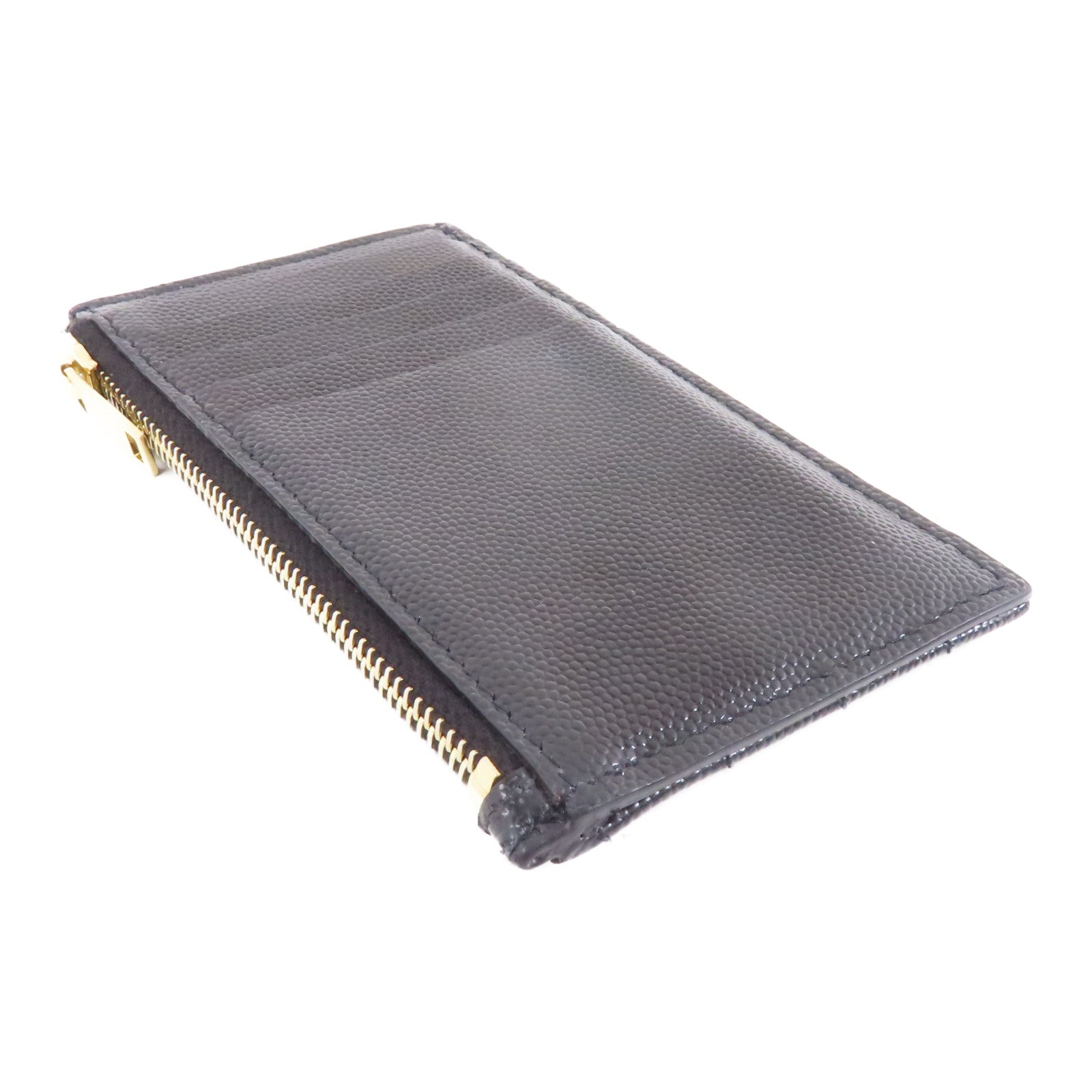 SAINT LAURENT 牛皮皮革Card Case金扣卡片套黑色