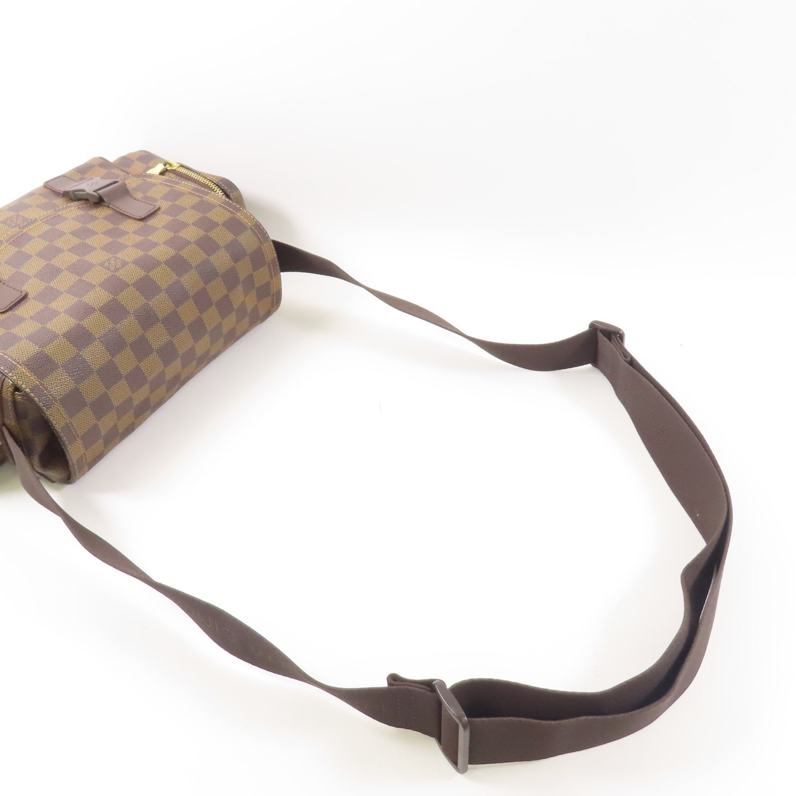 LOUIS VUITTON Damier Reporter Melville金扣肩背袋