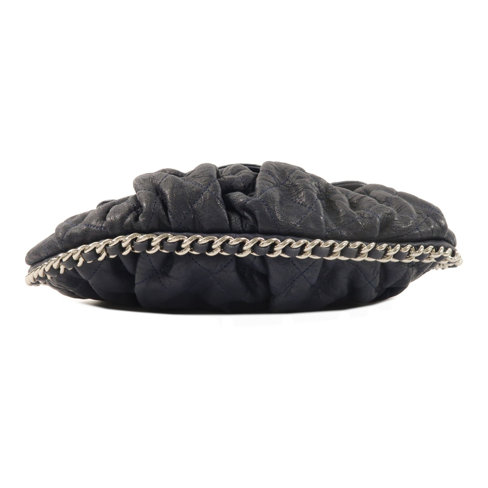 CHANEL 牛皮皮革Chain Shoulder銀扣鏈帶肩背袋