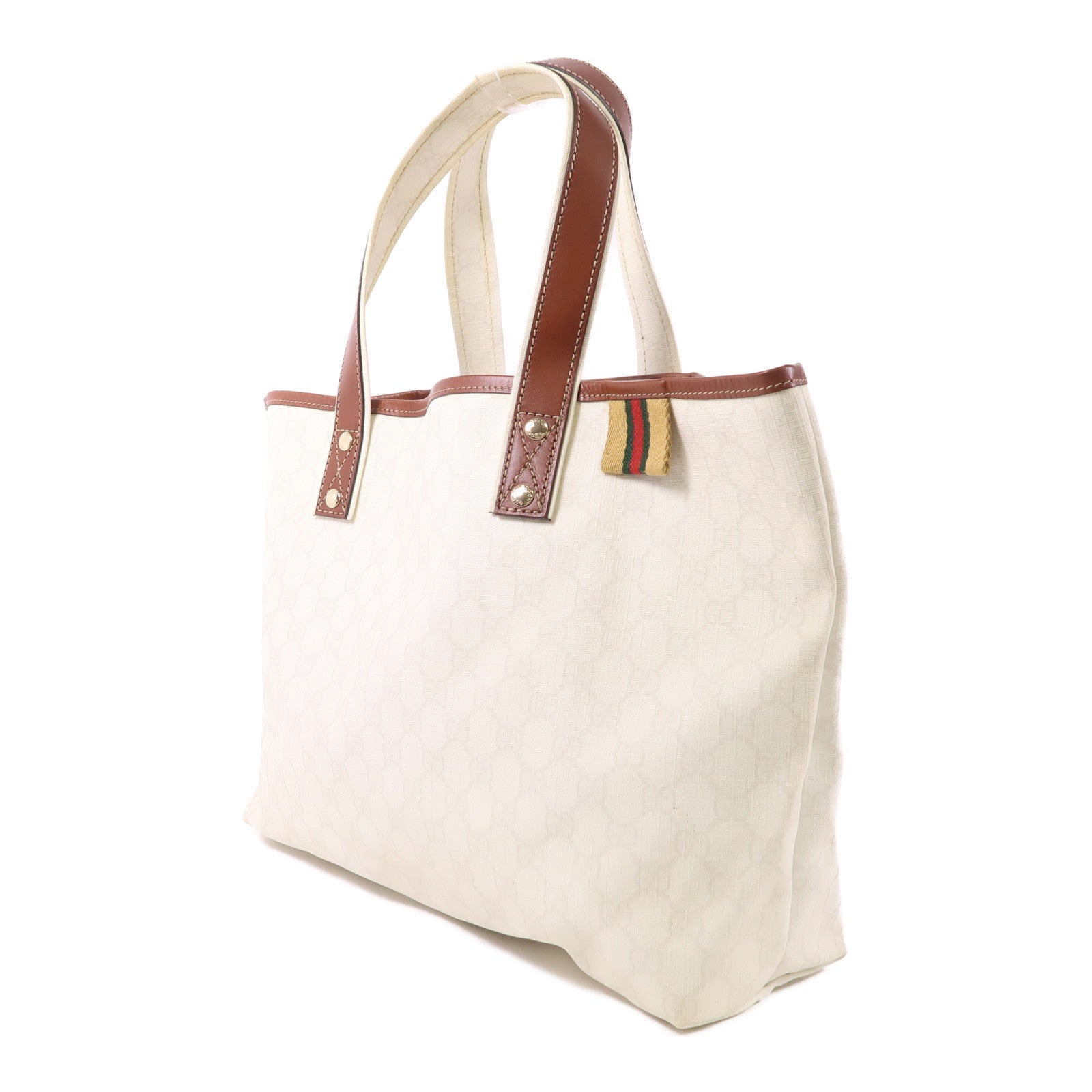 GUCCI 塗層帆布Tote Bag金扣肩背袋