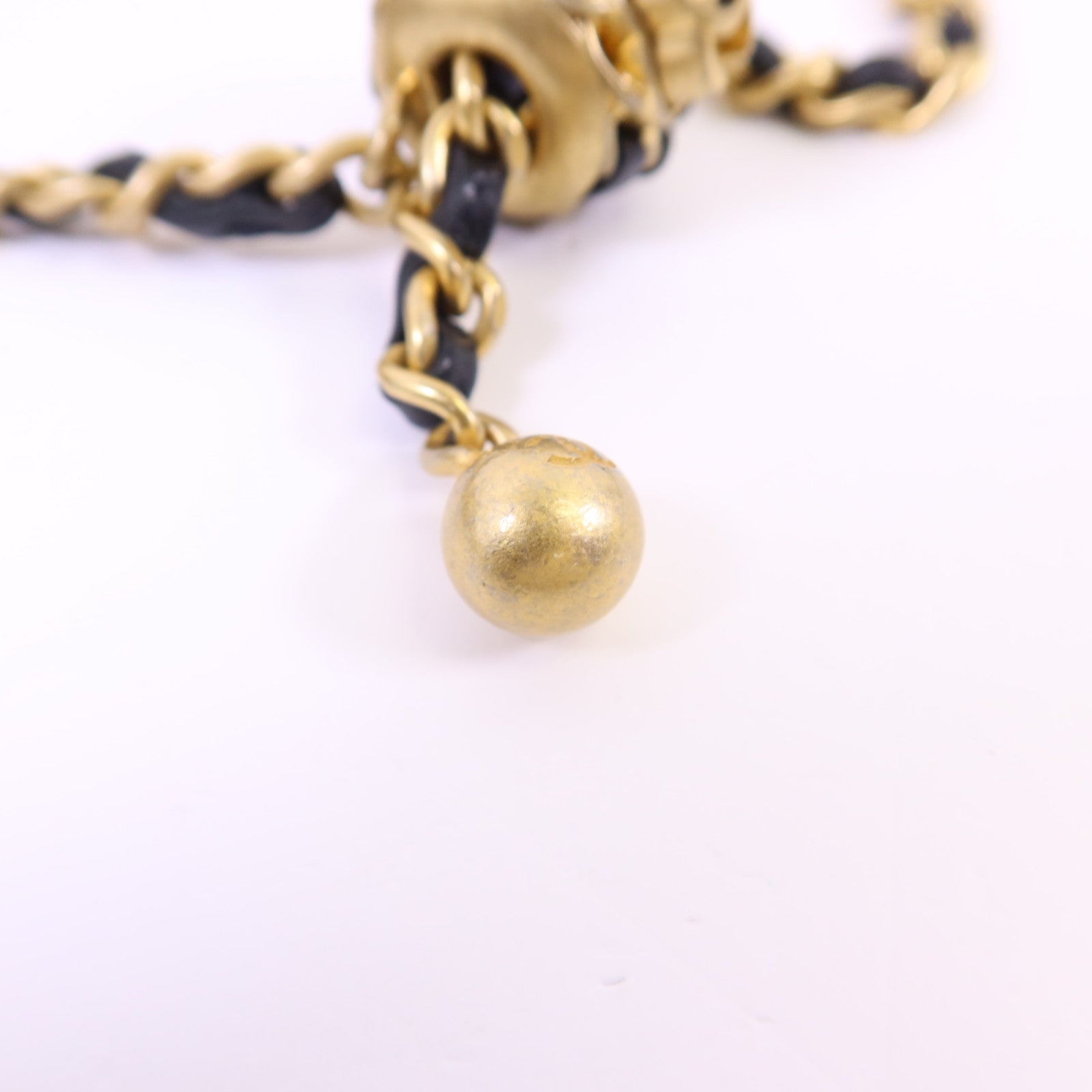 CHANEL 【激減優惠】羊皮皮革Phone Bag With Gold Ball金扣鏈帶肩背袋