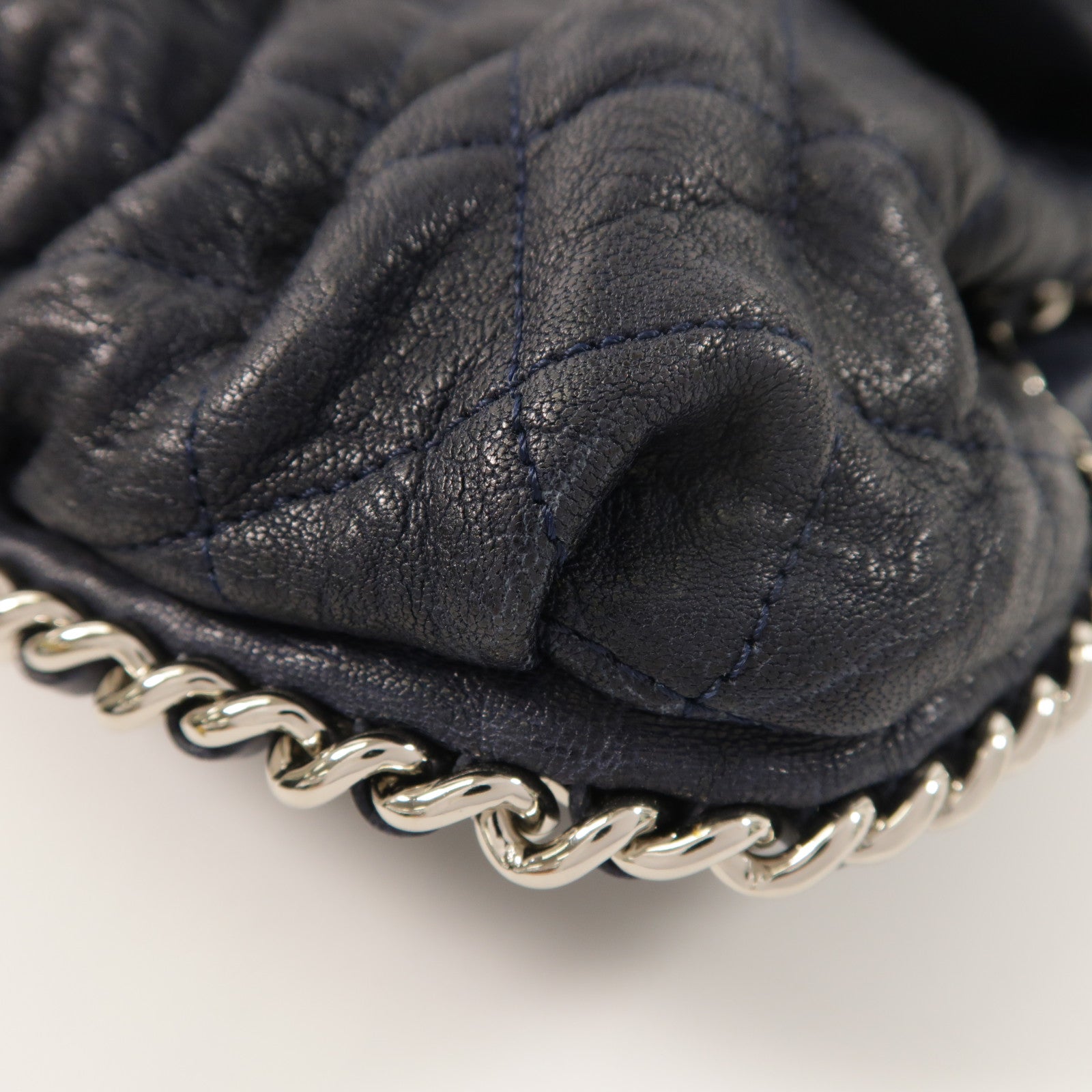 CHANEL 牛皮皮革Chain Shoulder銀扣鏈帶肩背袋
