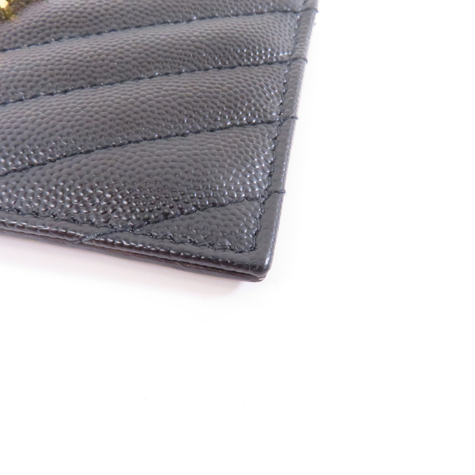 SAINT LAURENT 牛皮皮革Card Case金扣卡片套黑色