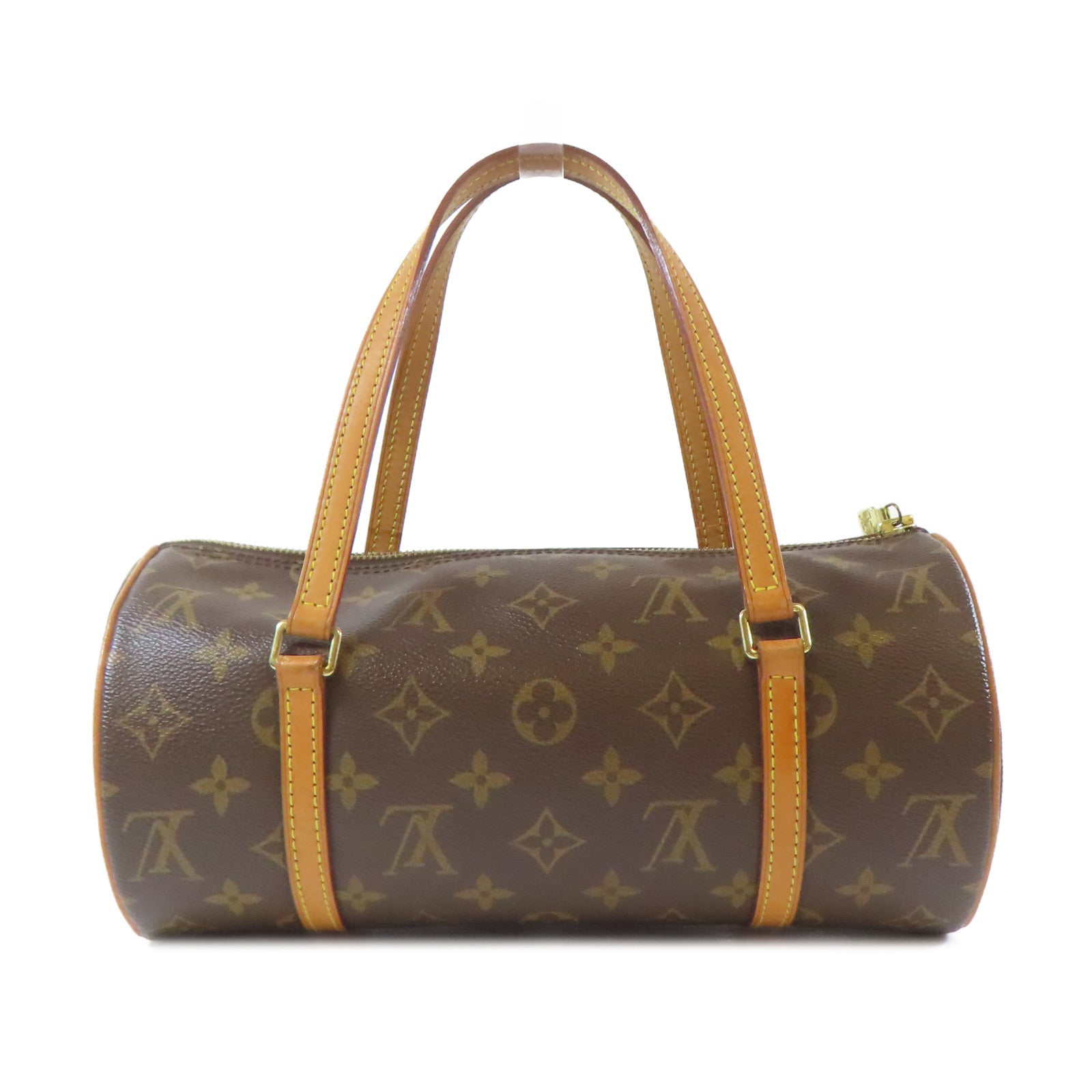 LOUIS VUITTON Monogram Papillon PM金扣手挽袋啡色