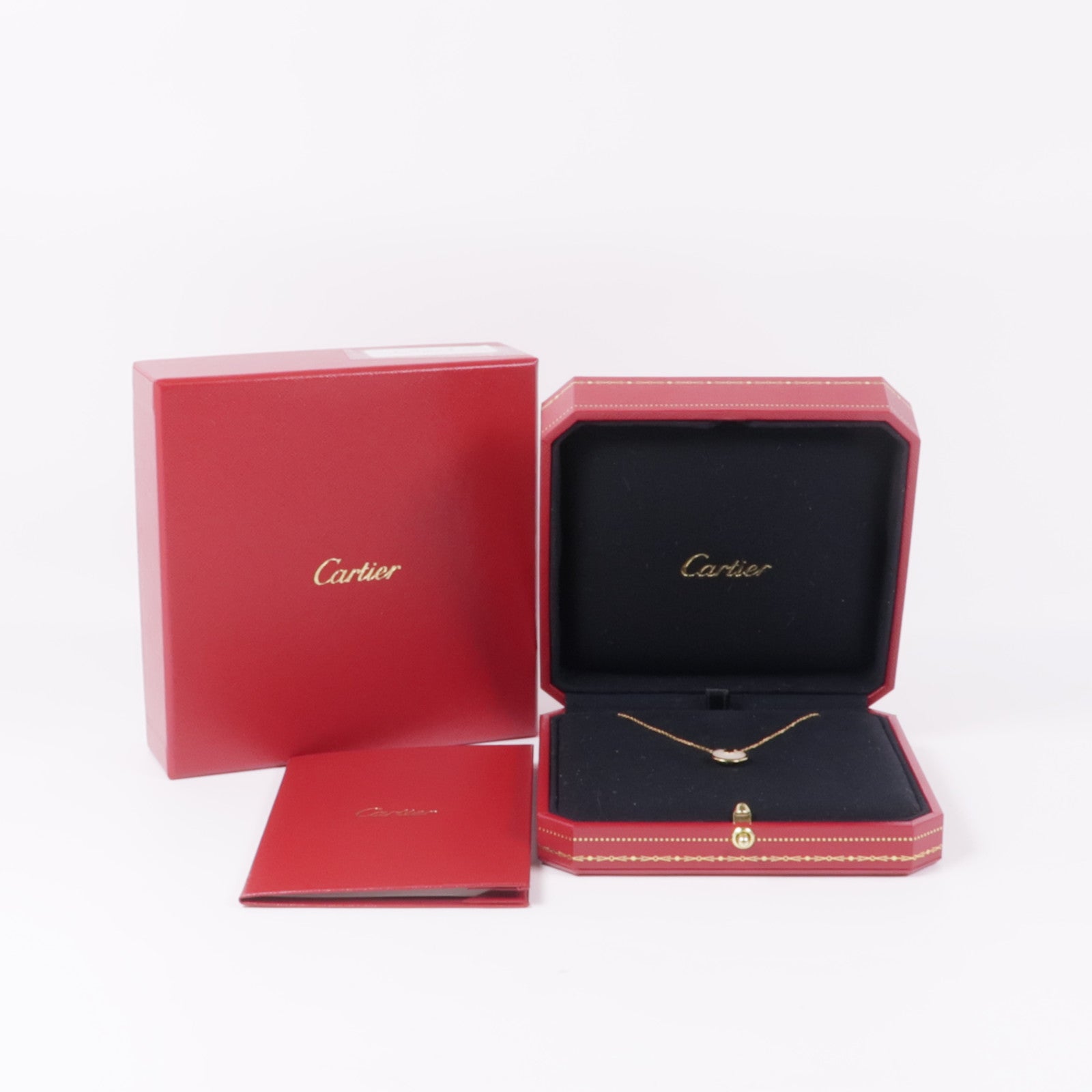 CARTIER 18K黃金/鑽石/白色珍珠母貝Amulette De Cartier Diamond項鍊