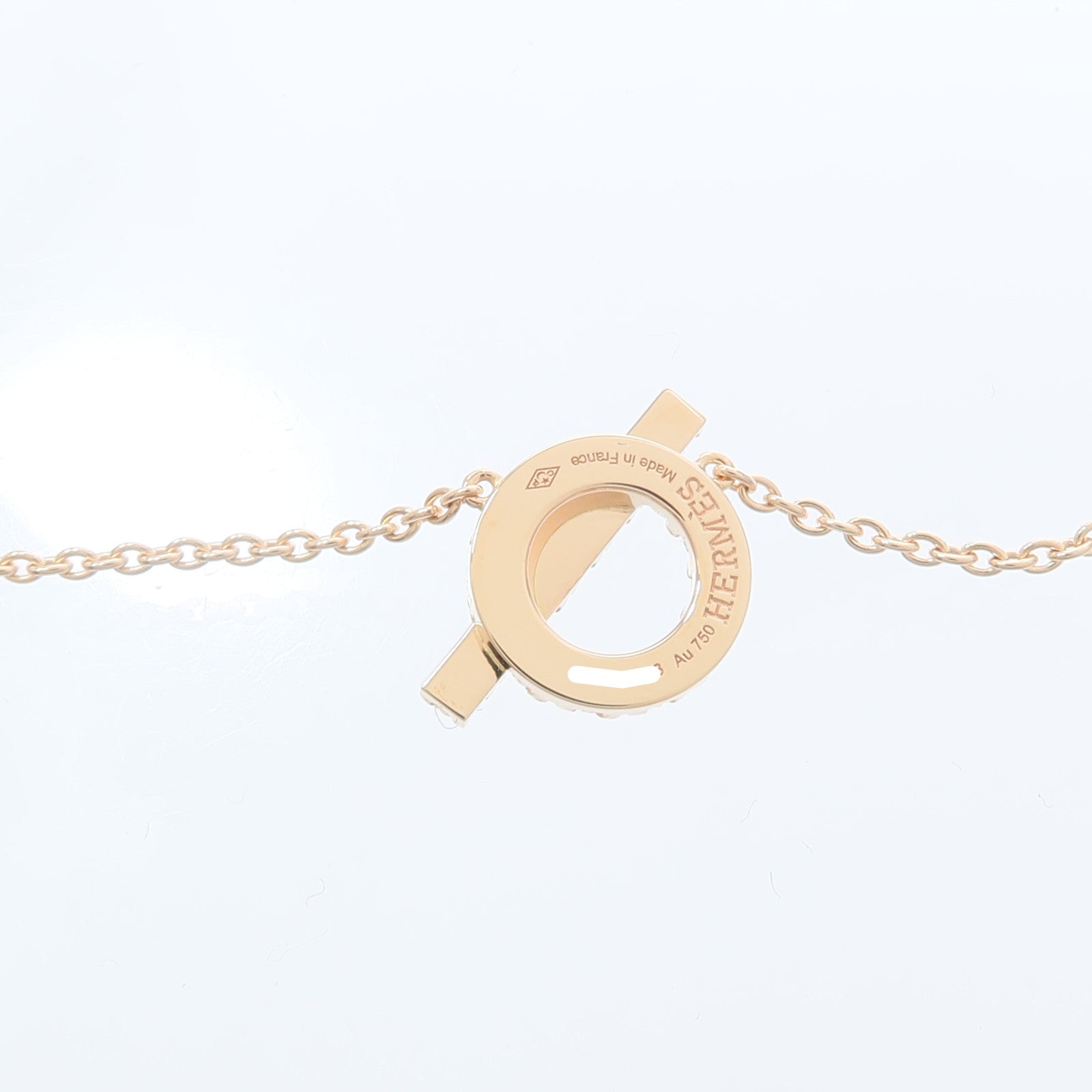 HERMES 18K玫瑰金Finesse Pendant鑽石項鍊