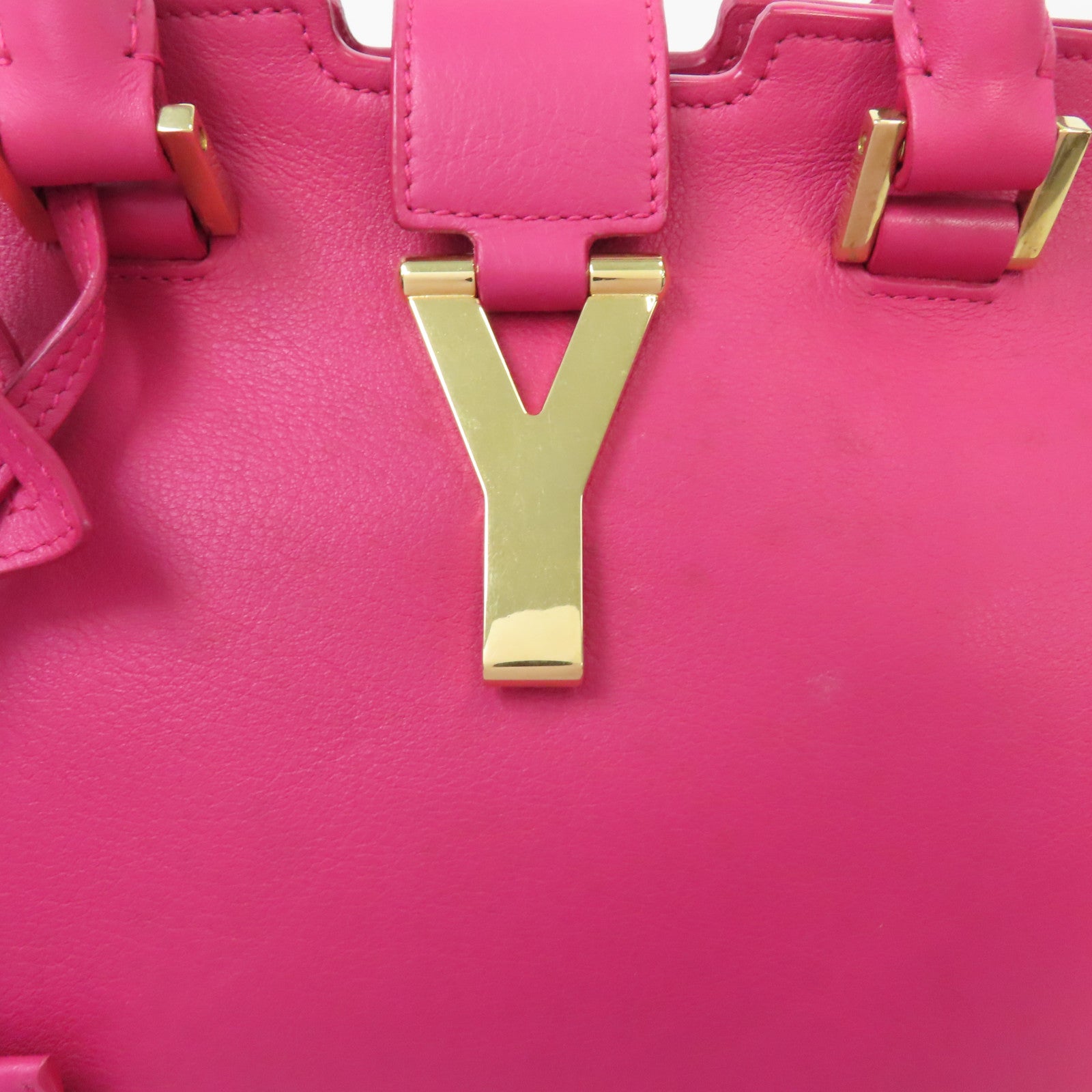 SAINT LAURENT 【激減優惠】牛皮皮革Y Cabas金扣手挽肩背兩用袋粉紅色