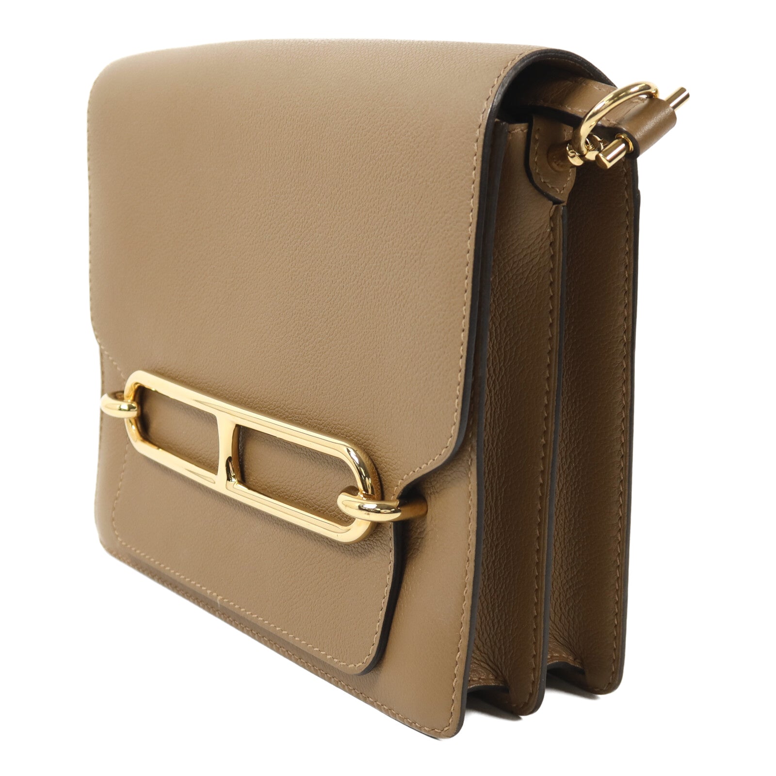 HERMES Evercolor皮革Roulis 23金扣肩背袋Alezan