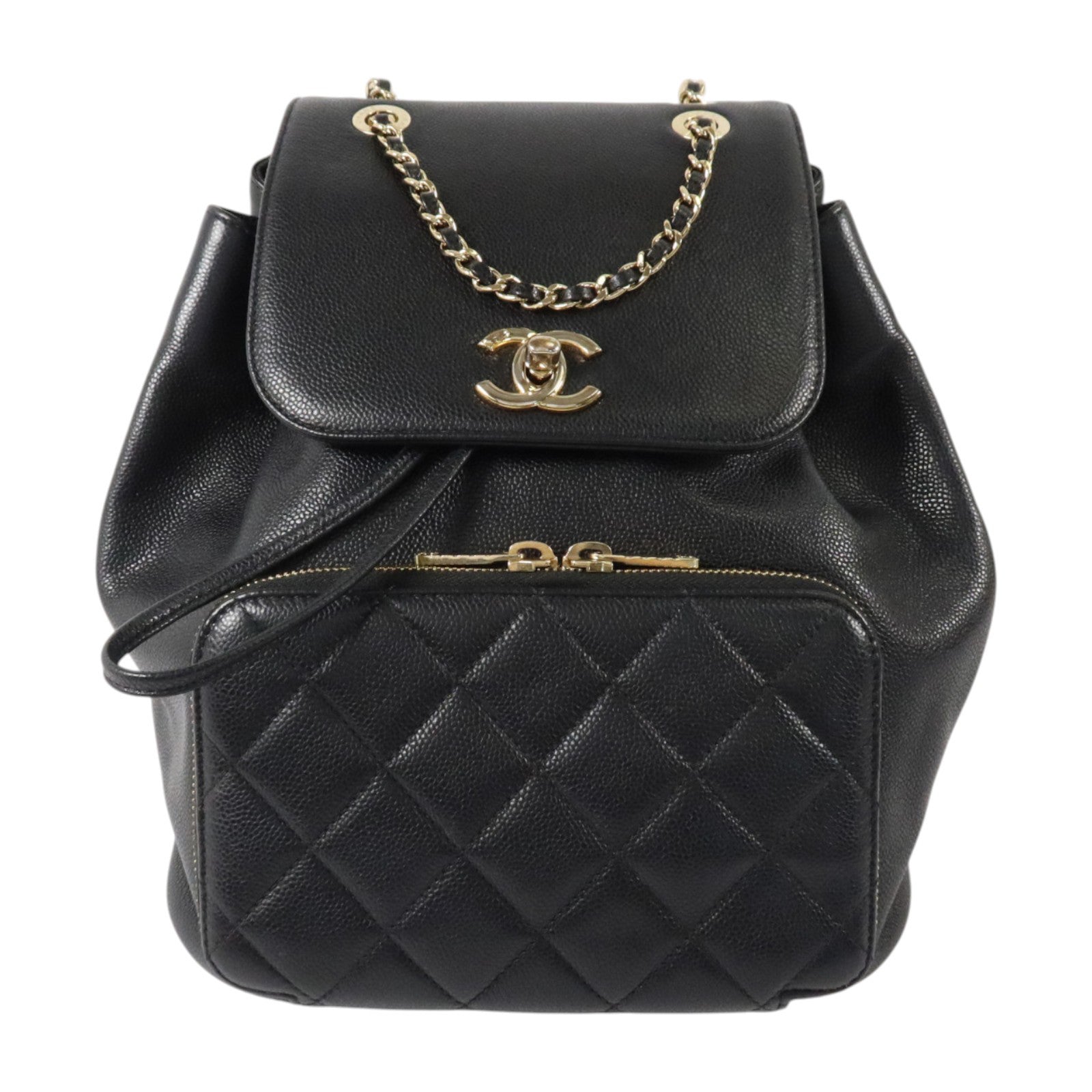 CHANEL 牛皮皮革Business Affnity金扣背包