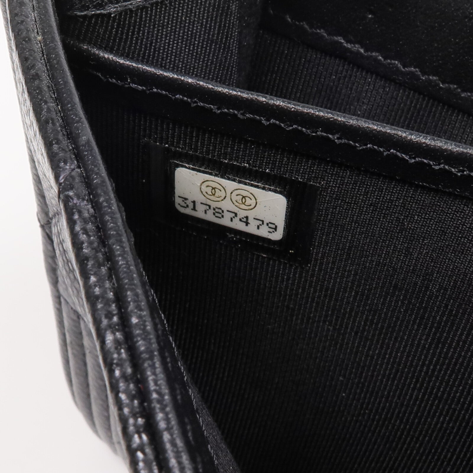 CHANEL 牛皮皮革Boy Long Wallet金扣長錢包