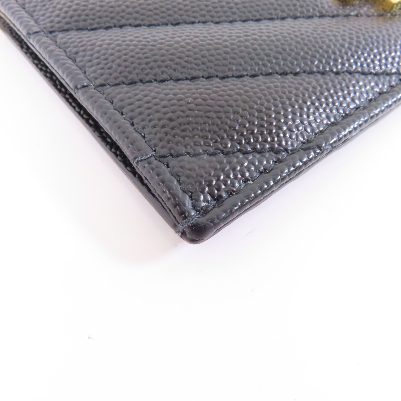 SAINT LAURENT 牛皮皮革Card Case金扣卡片套黑色