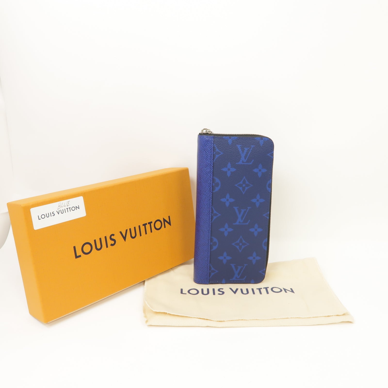 LOUIS VUITTON Taigarama Zippy Wallet Vertical銀扣長錢包藍色