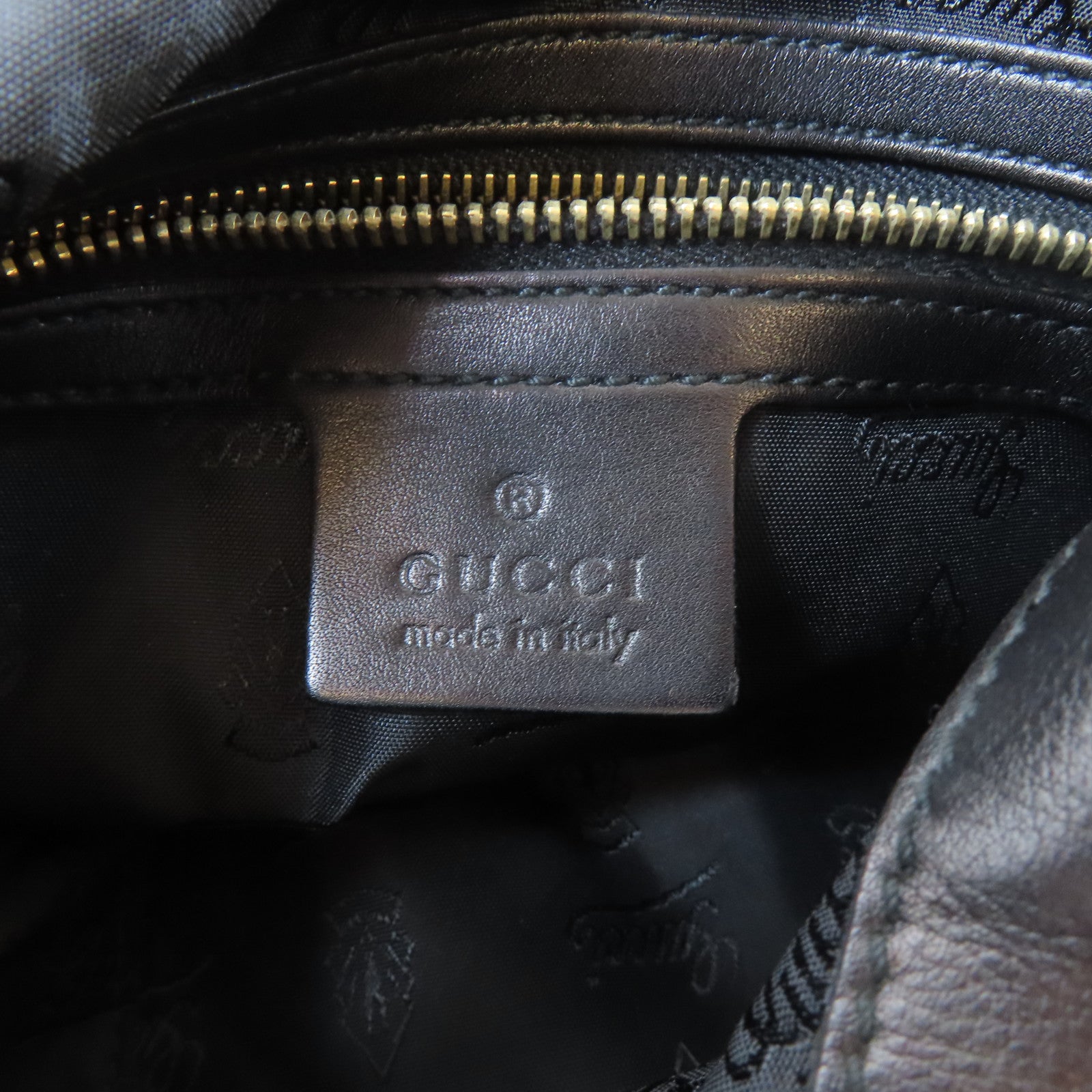 GUCCI 牛皮皮革Indy Babouska金扣手挽肩背兩用袋黑色