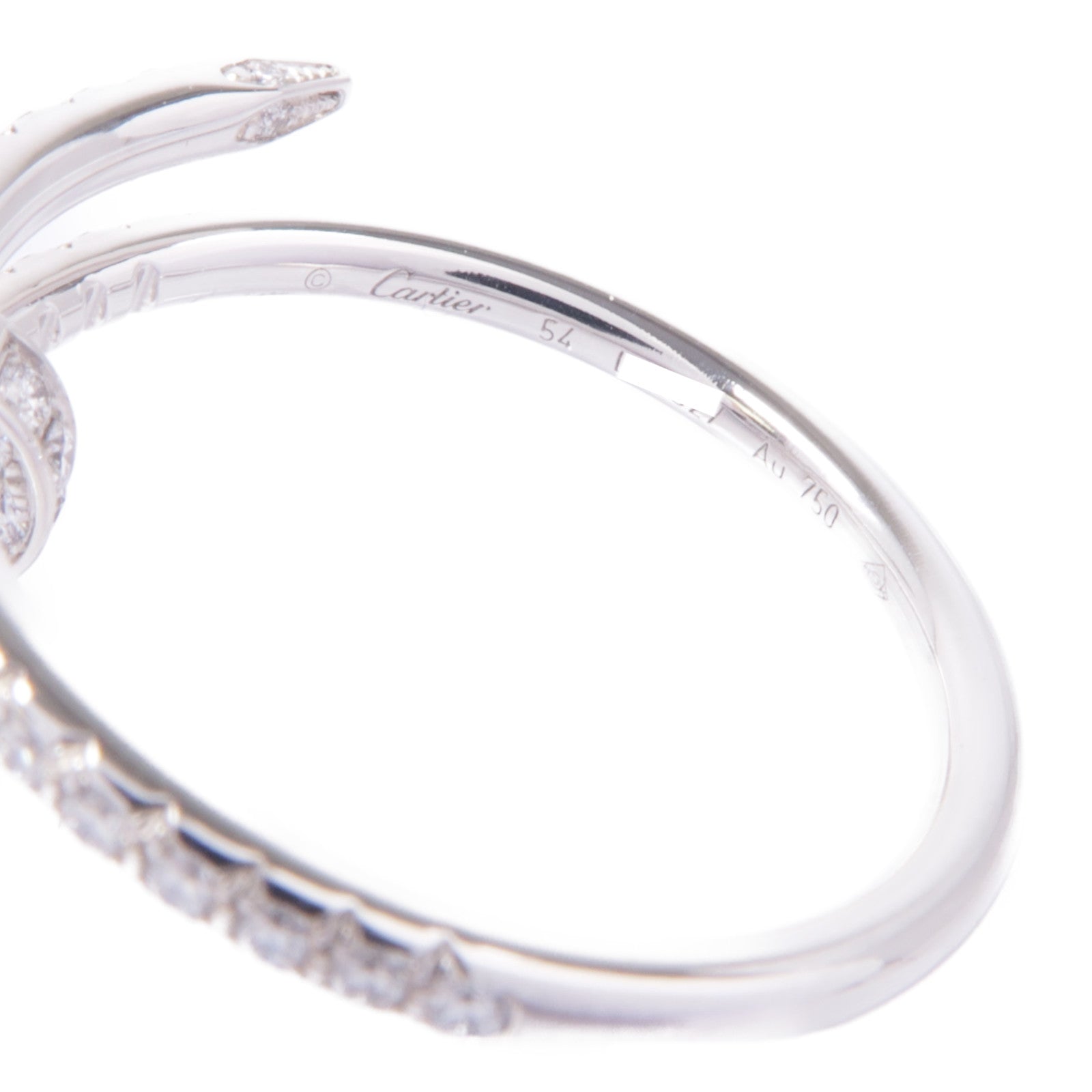 CARTIER Juste Un Clou Ring B4231600 Diamond 18K White Gold Cartier#54 US#7.25