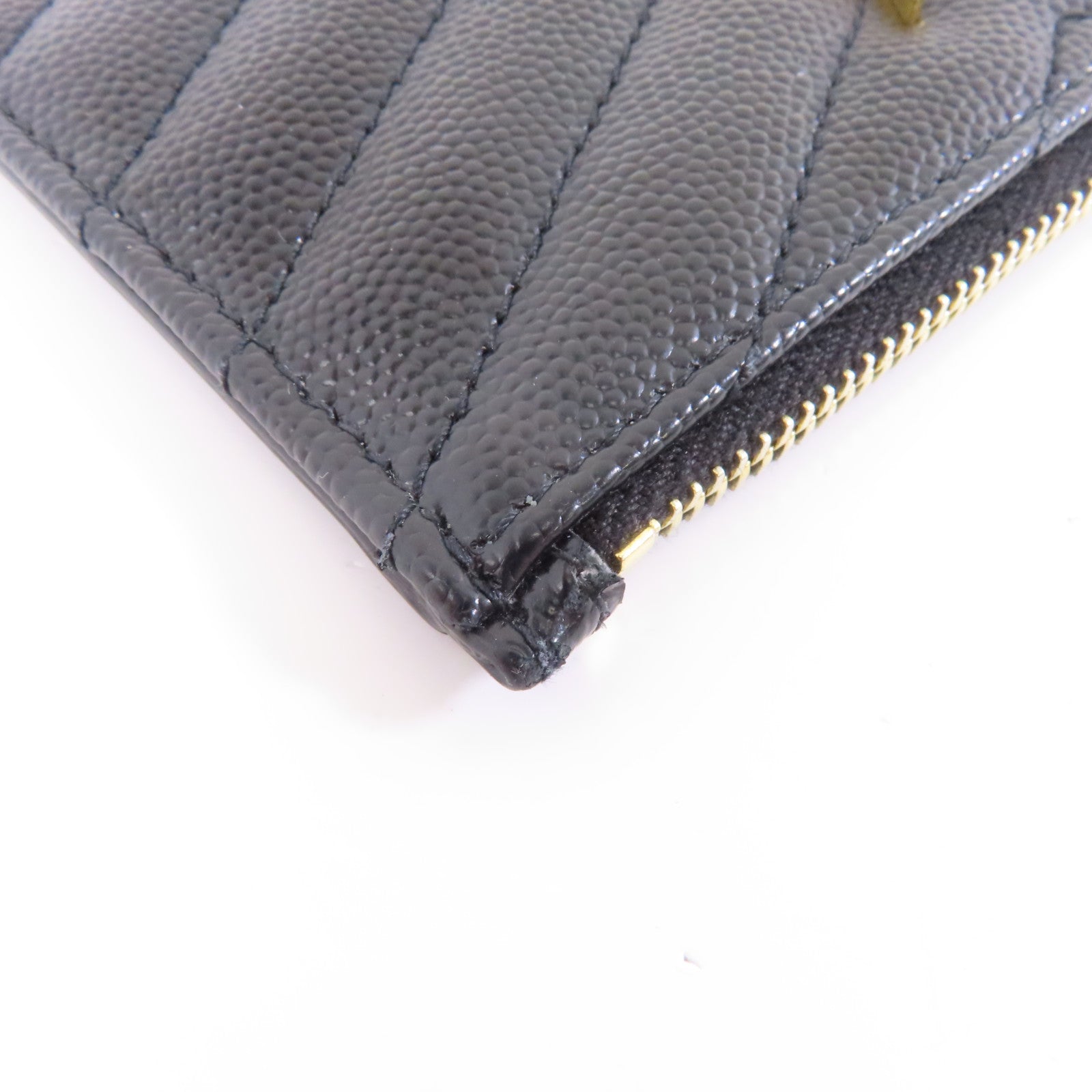 SAINT LAURENT 牛皮皮革Card Case金扣卡片套黑色