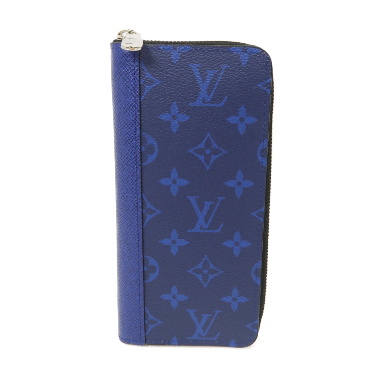 LOUIS VUITTON Taigarama Zippy Wallet Vertical銀扣長錢包藍色