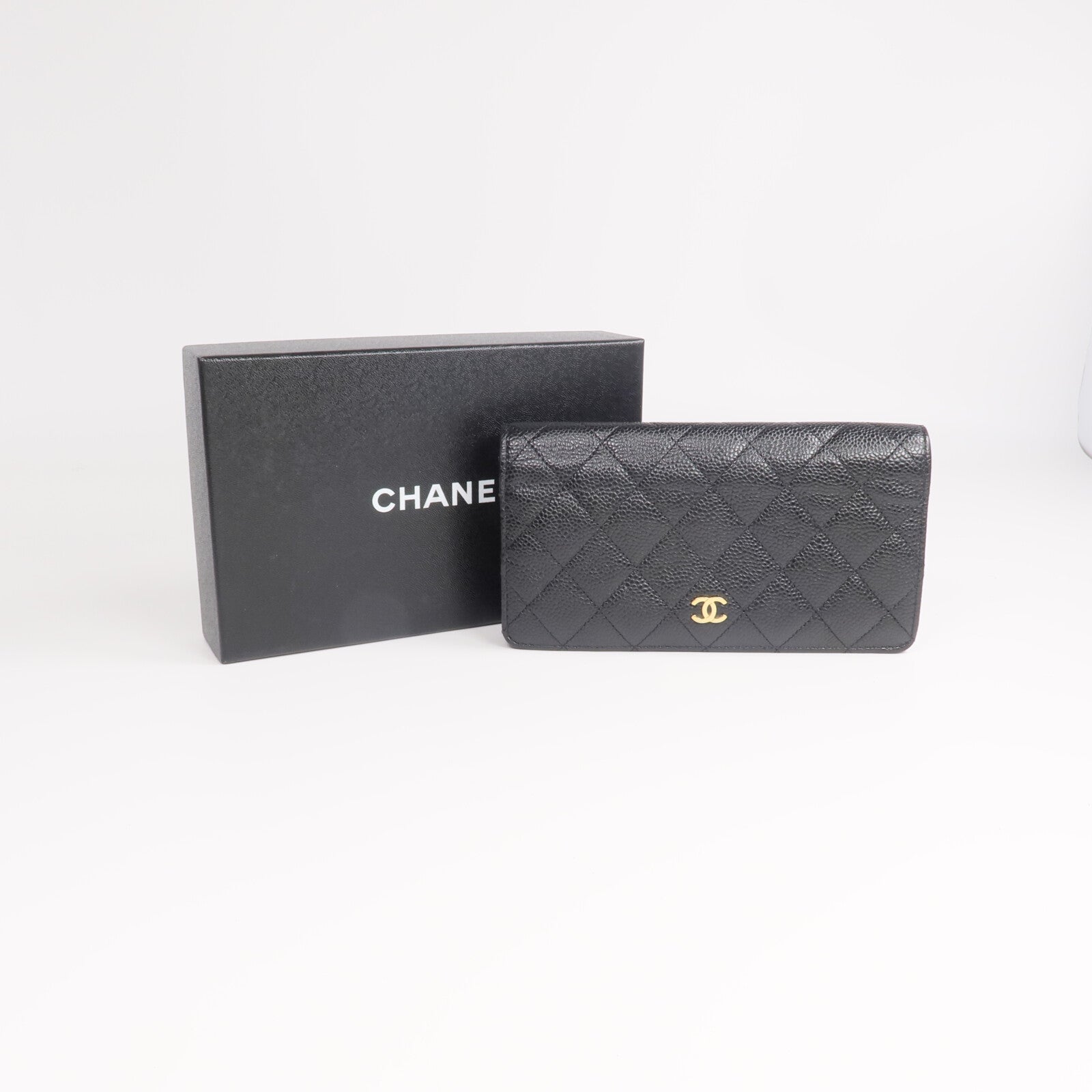 CHANEL 牛皮皮革Classic Flap Long Wallet金扣長錢包