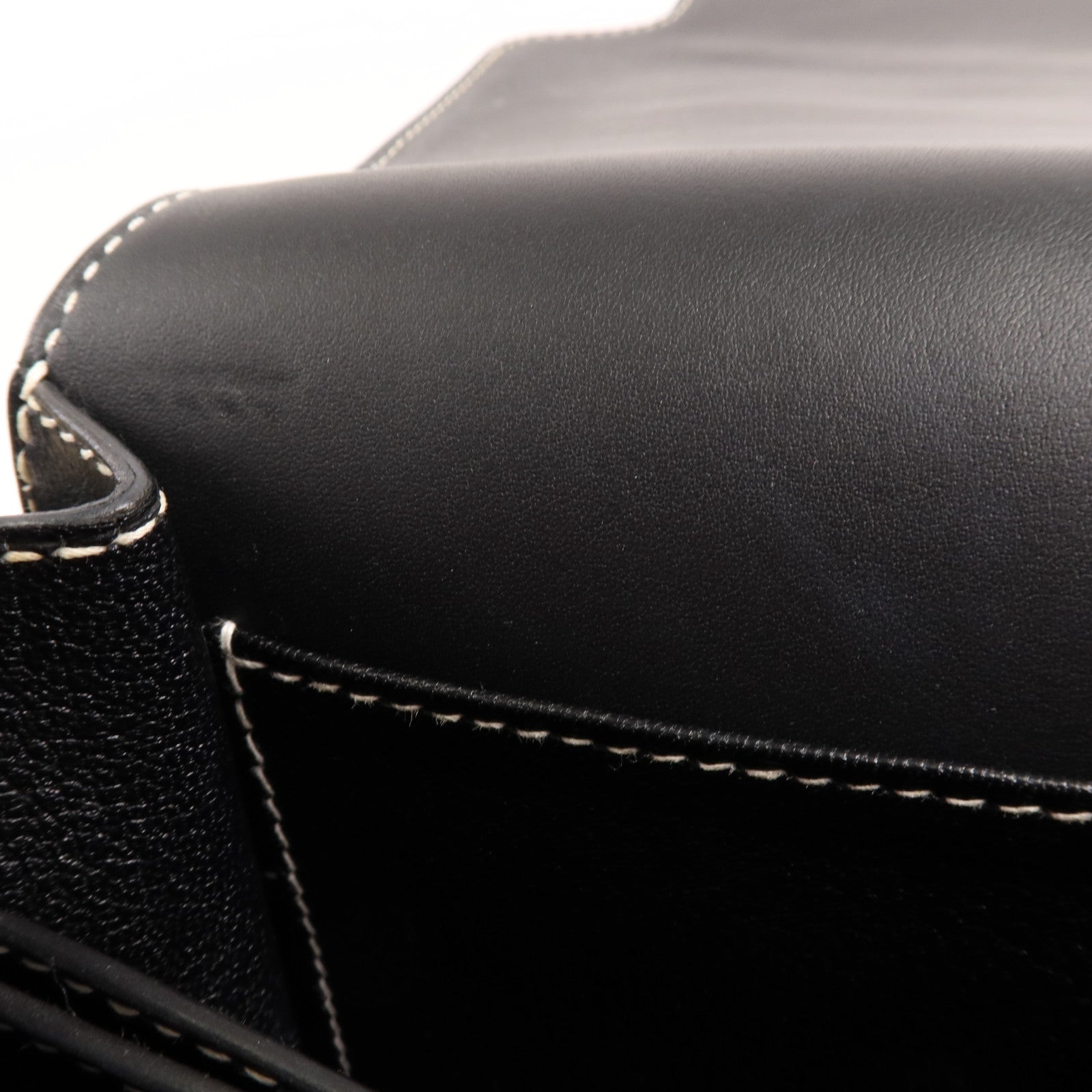 HERMES Sombrero皮革Roulis 23銀扣肩背袋Noir