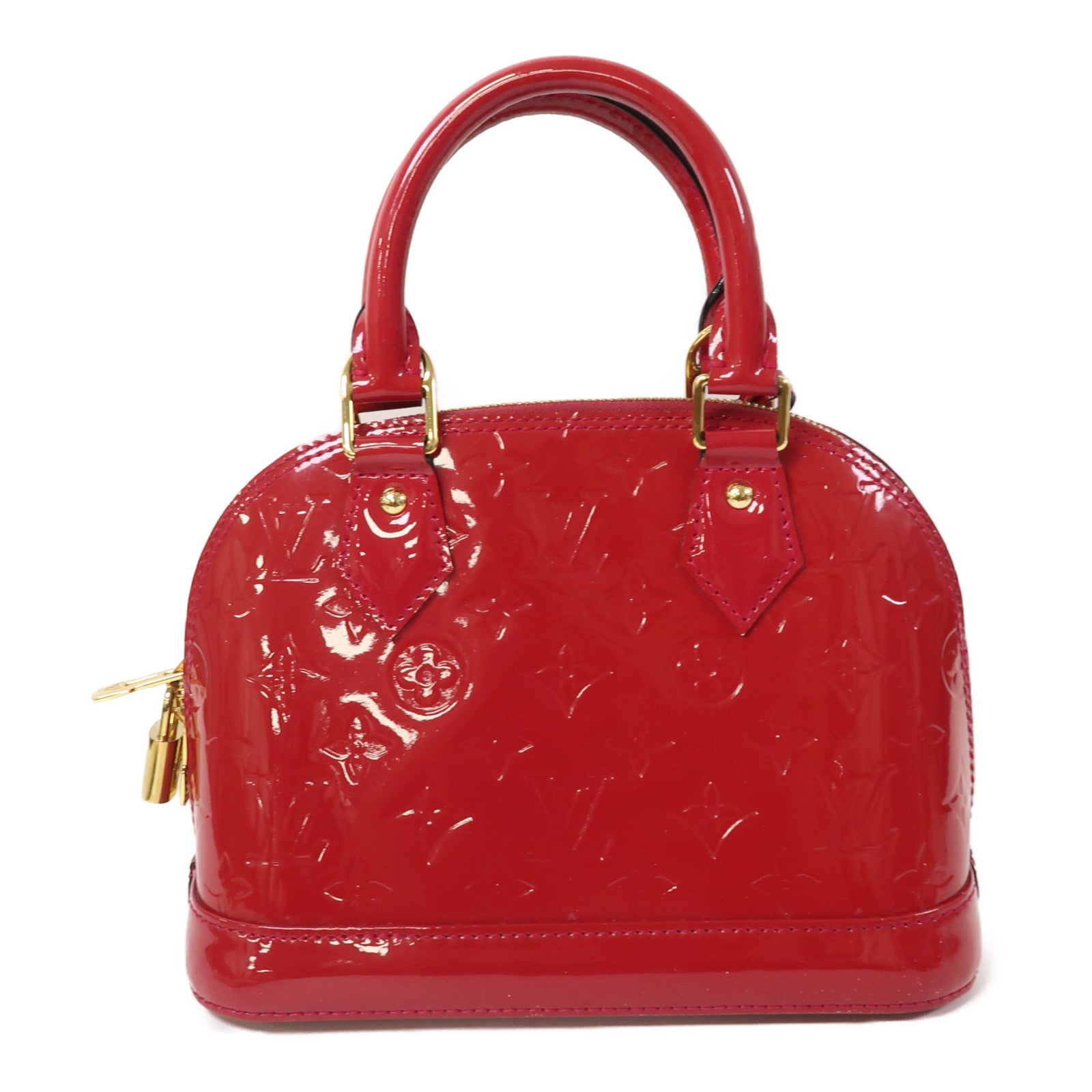 LOUIS VUITTON 【激減優惠】Monogram Vernis Alma BB金扣手挽肩背兩用袋紅色