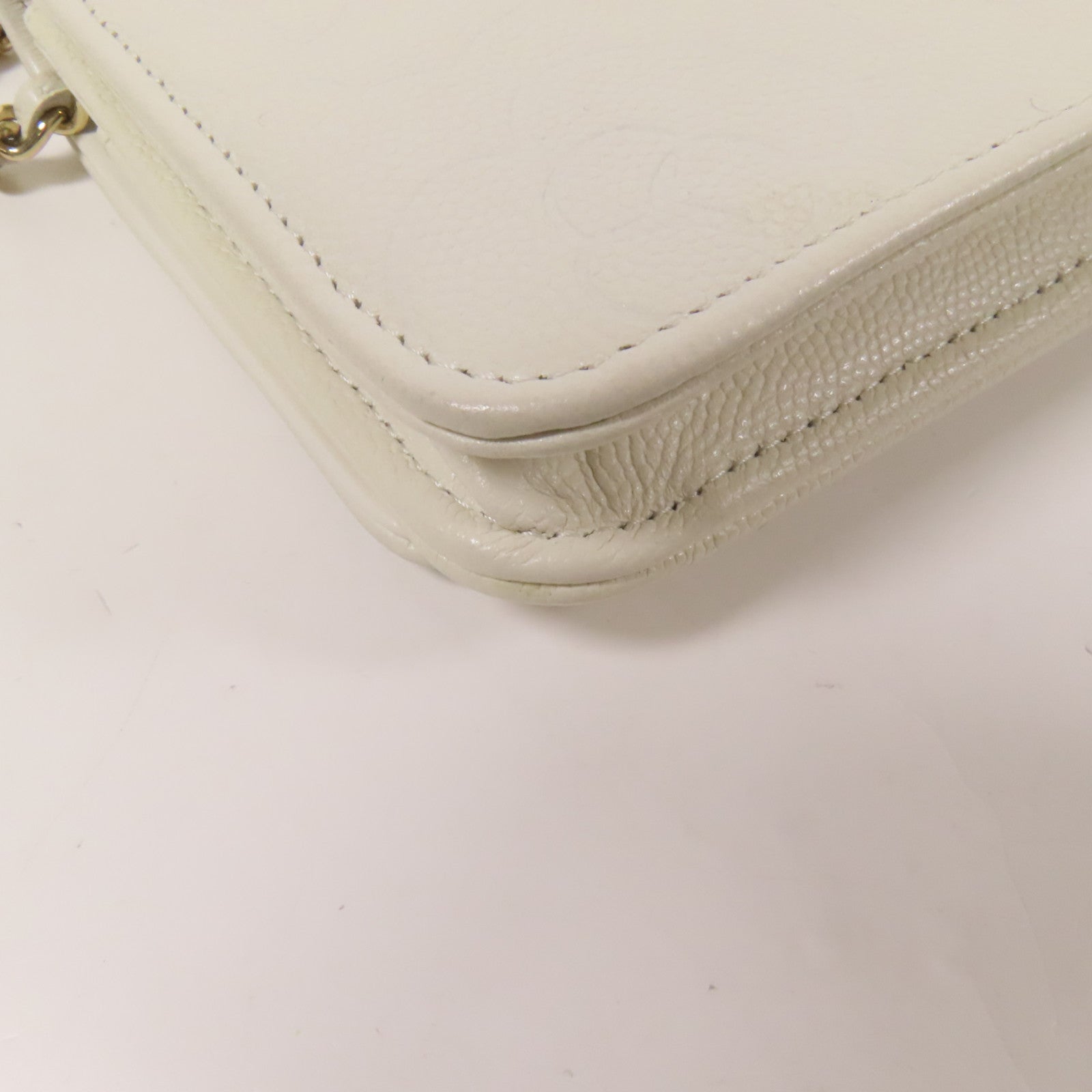 CHANEL 【激減優惠】牛皮皮革WOC Wallet On Chain金扣鏈帶肩背袋