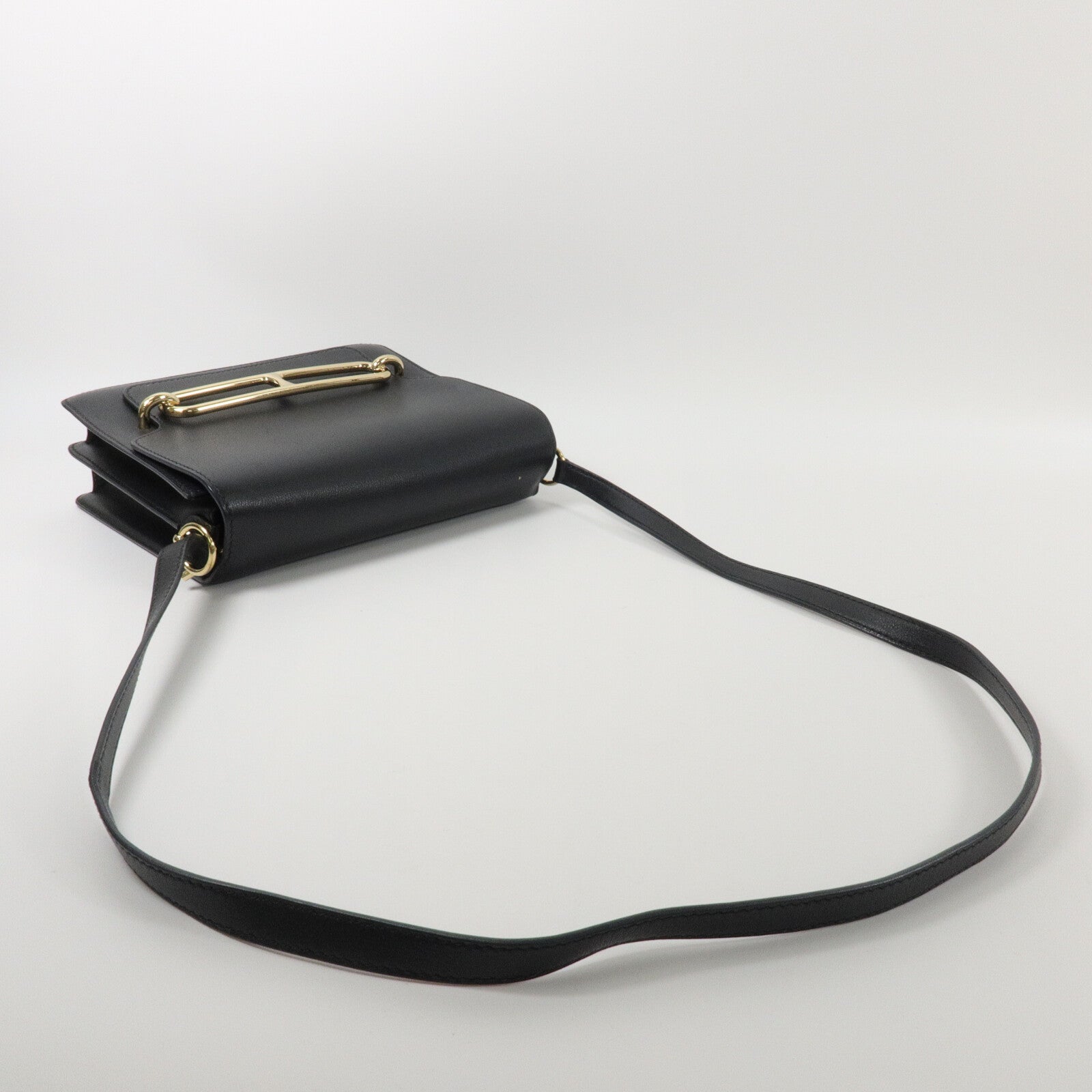 HERMES Allegretto皮革Roulis 23肩背袋Noir