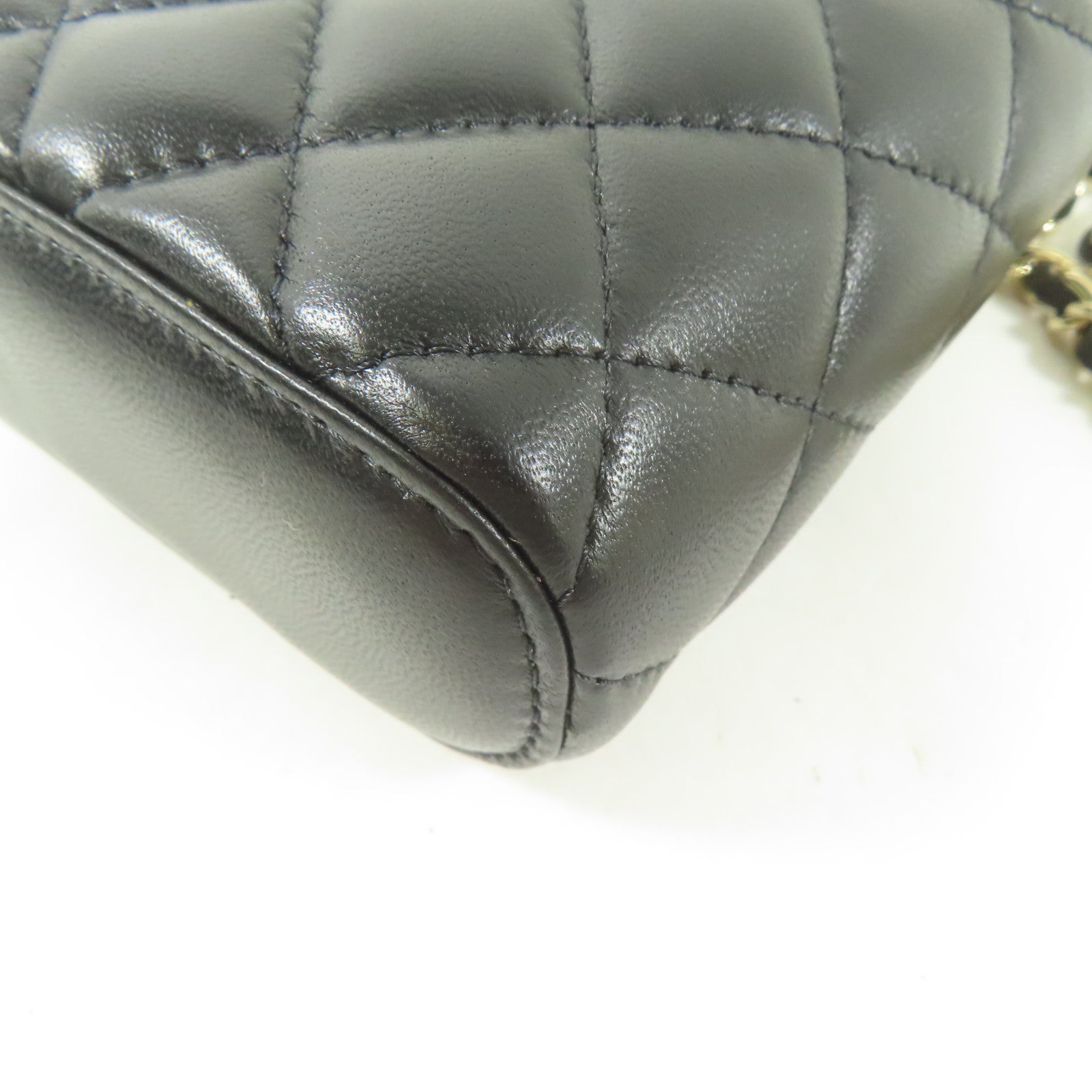 CHANEL 羊皮皮革Vanity Case金扣肩背袋黑色