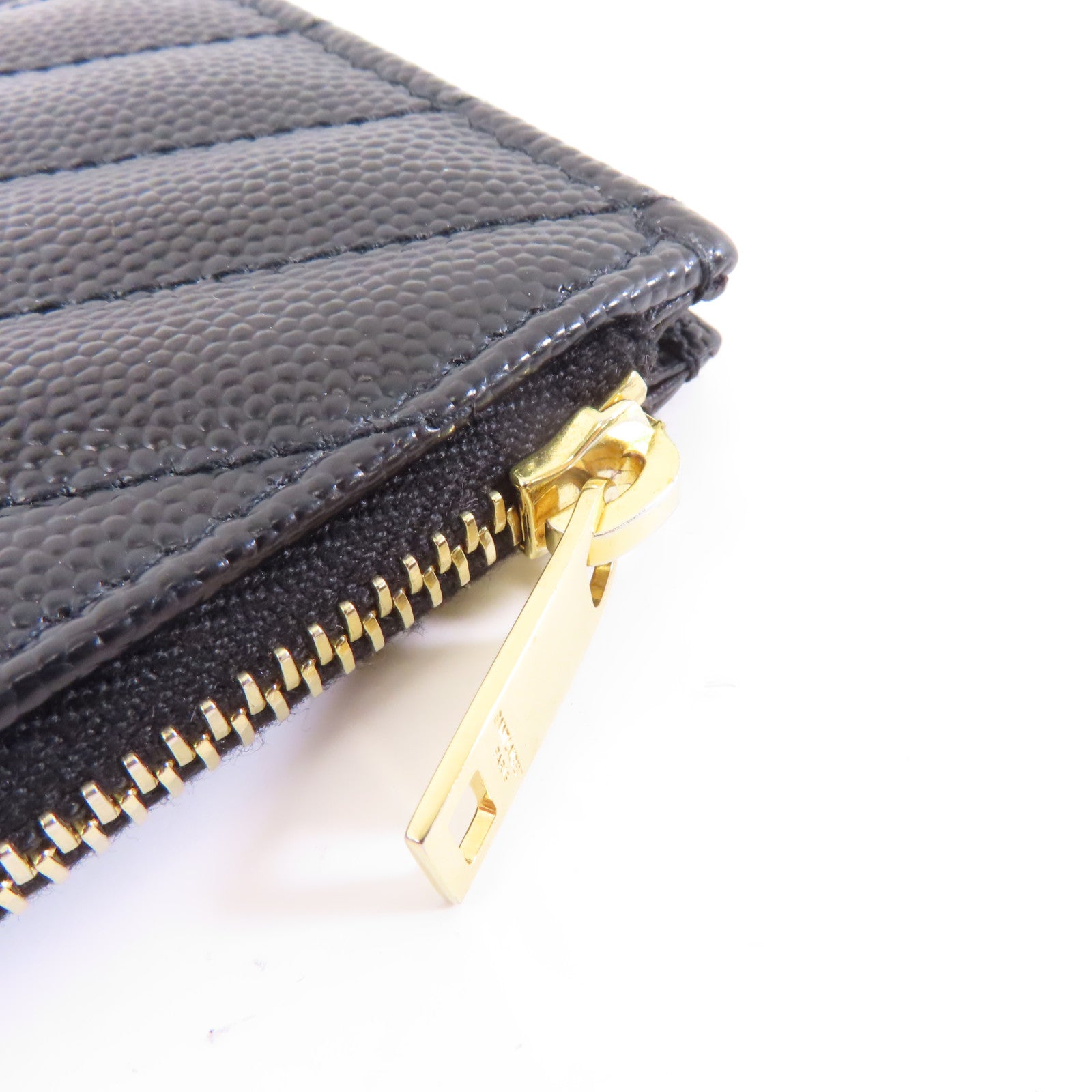 SAINT LAURENT 牛皮皮革Card Case金扣卡片套黑色