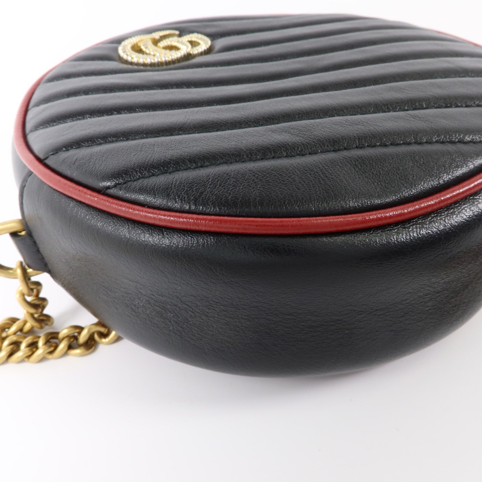 GUCCI 牛皮皮革GG Marmont Mini Round Bag肩背袋