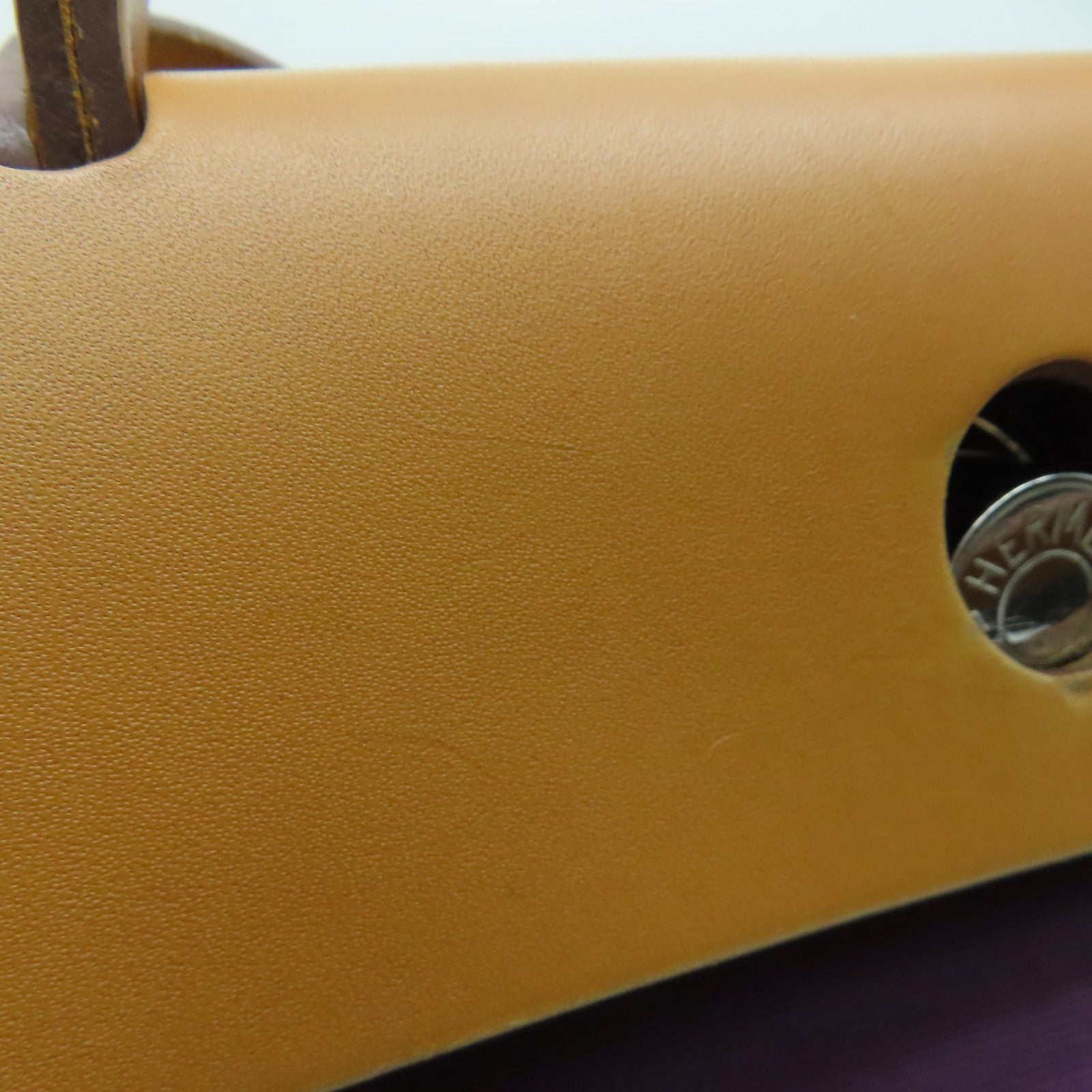 HERMES 帆布Herbag 31銀扣手挽肩背兩用袋紫色