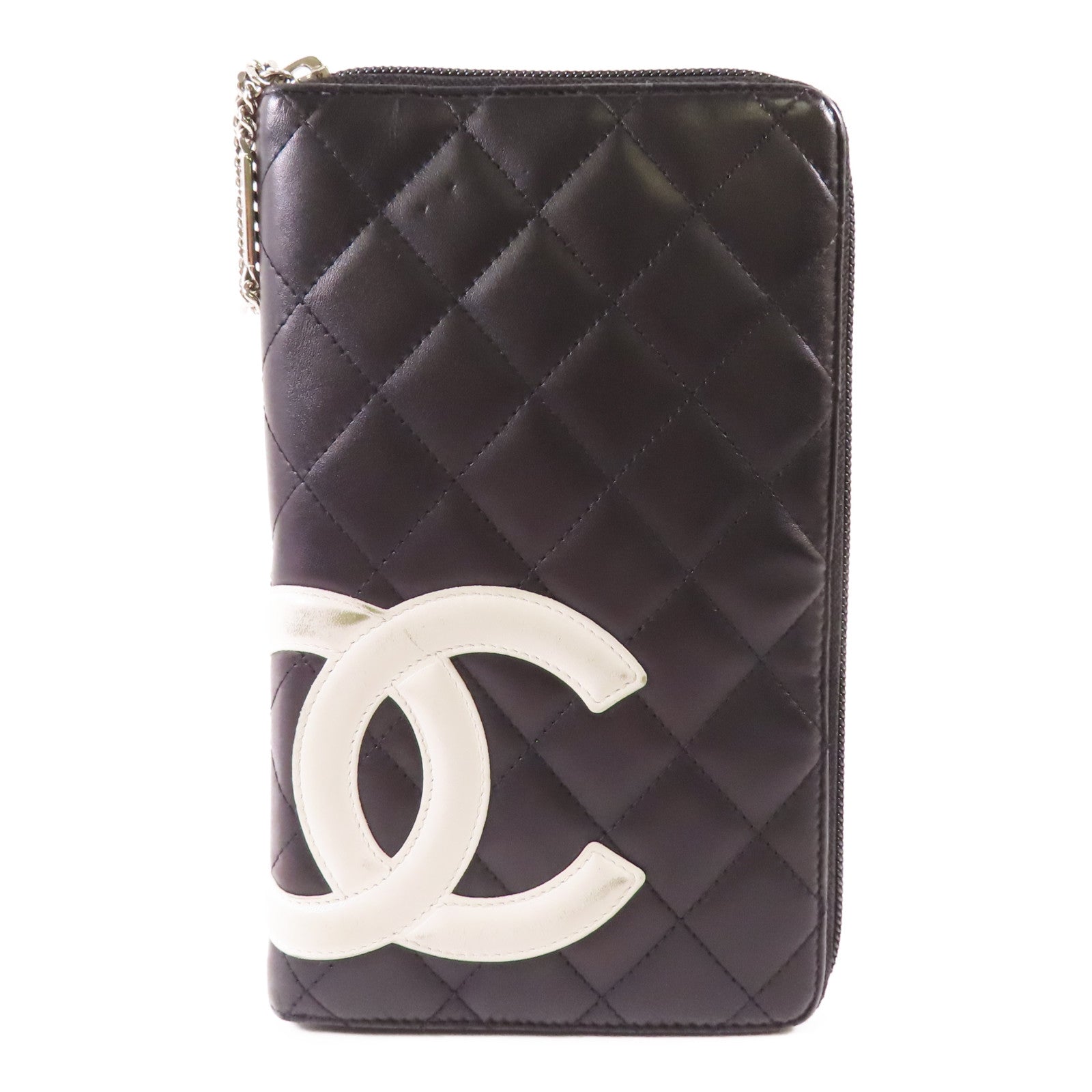 CHANEL 【激減優惠】牛皮皮革Cambon Zipper Wallet銀扣長錢包