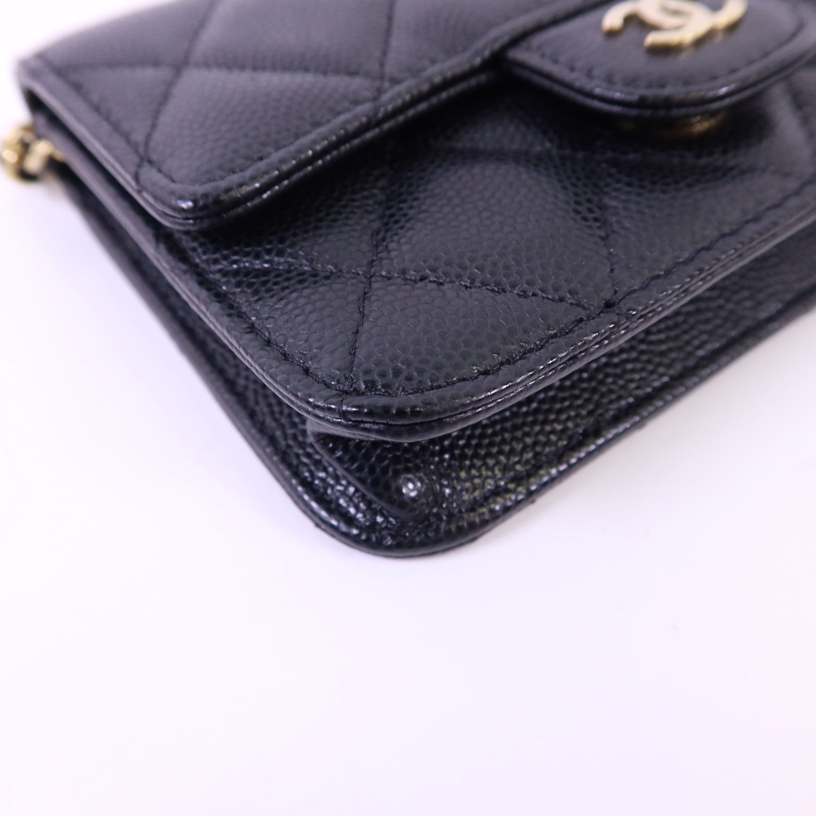 CHANEL 牛皮皮革Matelasse Mini金扣鏈帶肩背袋