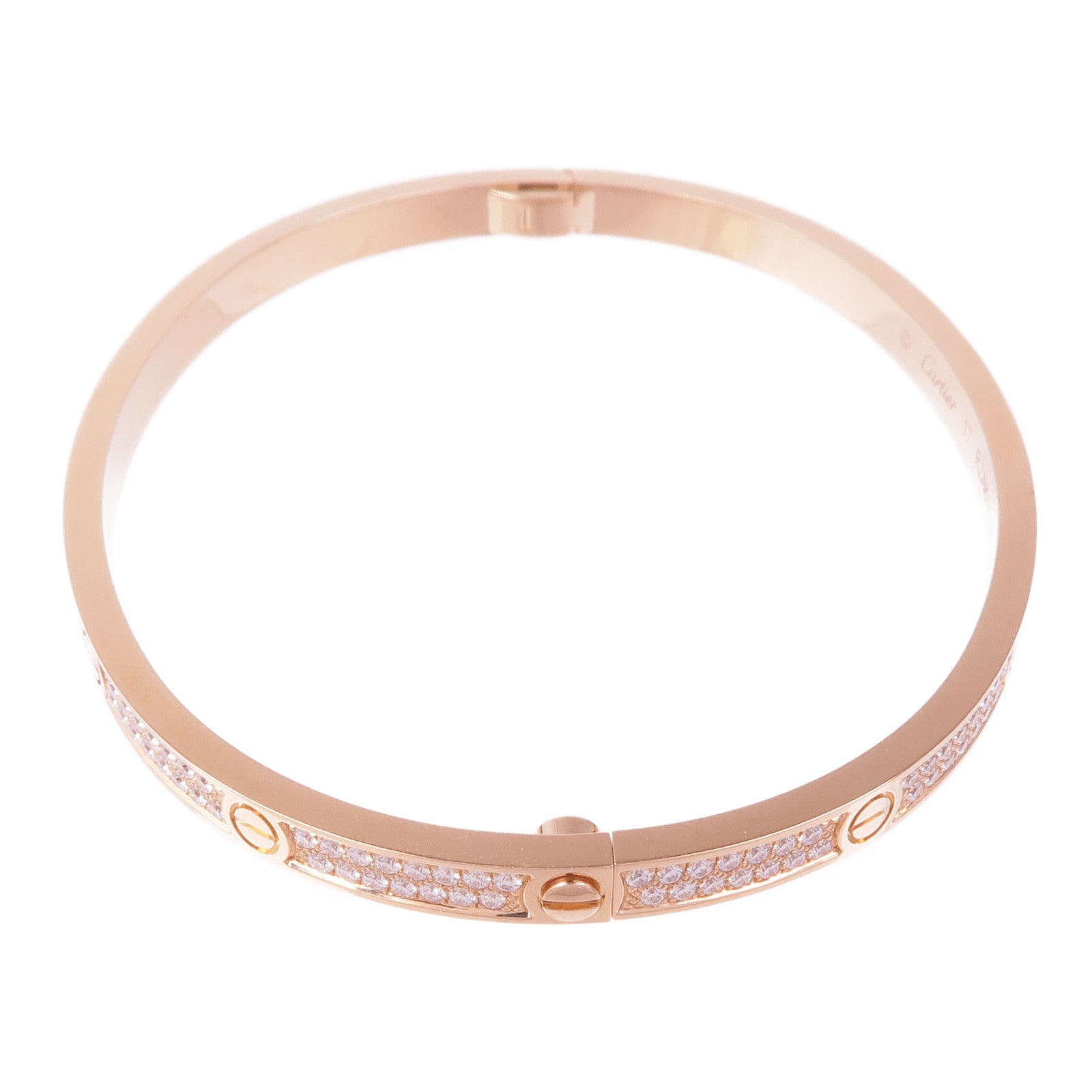 CARTIER 18K玫瑰金/鑽石Love Bracelet SM Full Diamond鑽石手鐲Cartier#17