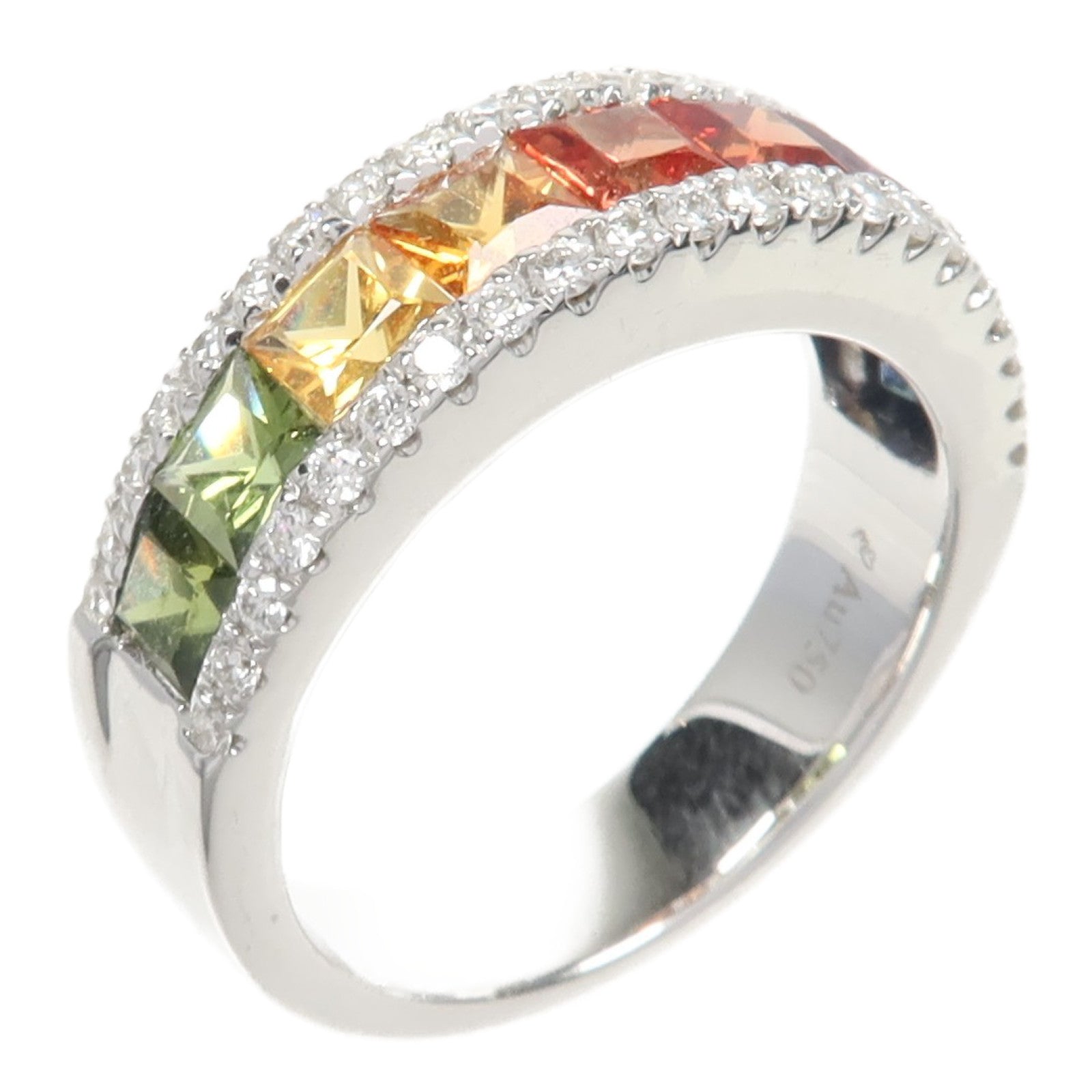 JEWELRY 18K白金Diamond/Color Stone Ring彩色寶石/鑽石戒指US#5.75