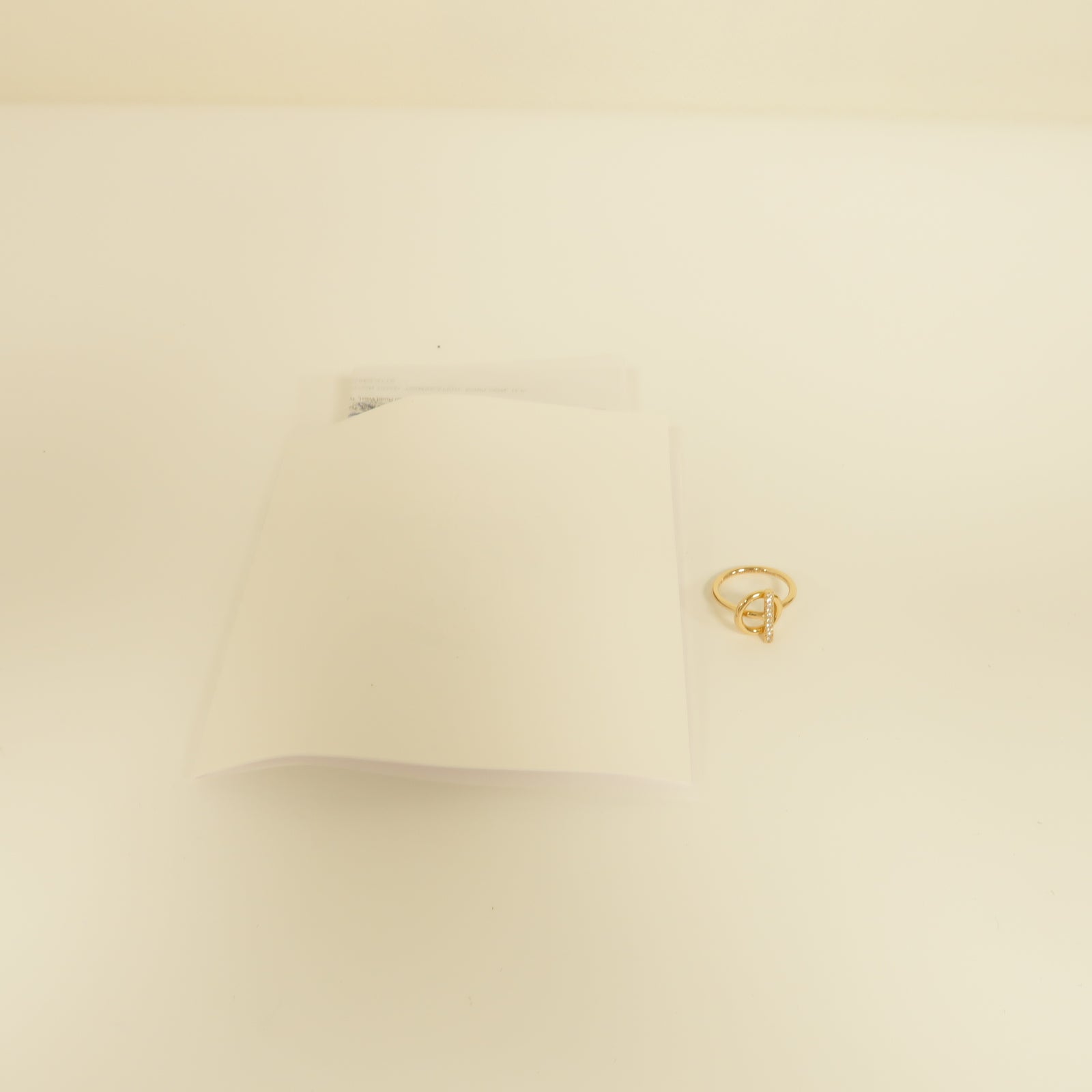 HERMES 18K玫瑰金Echappee Ring 0.07ct鑽石戒指Hermes#50 US#5.5