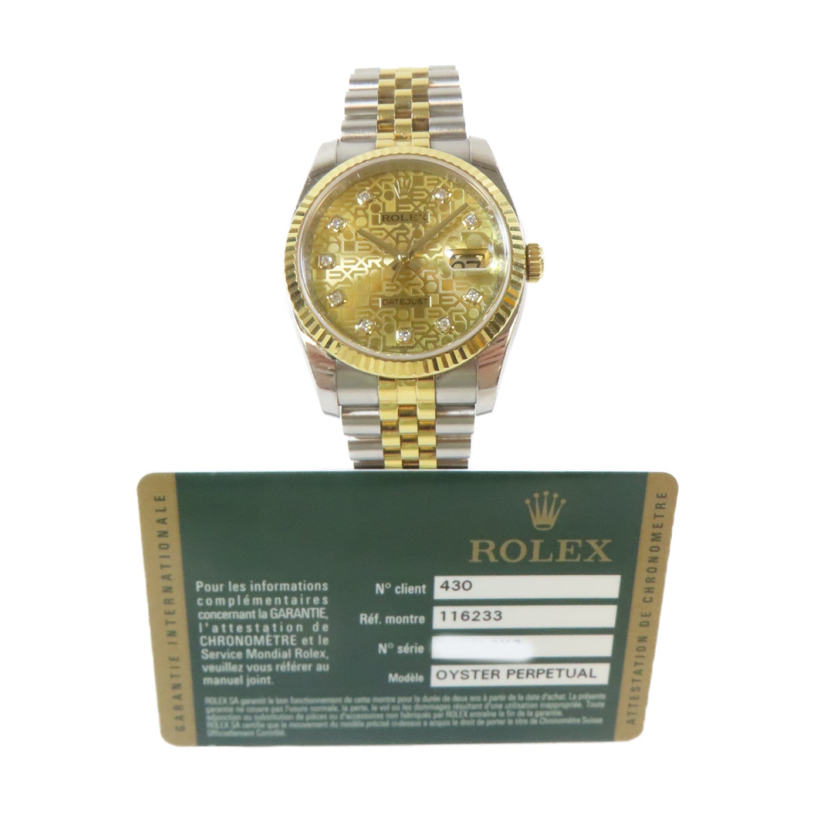 ROLEX Datejust 36mm18K黃金/不鏽鋼手錶自動機芯金色