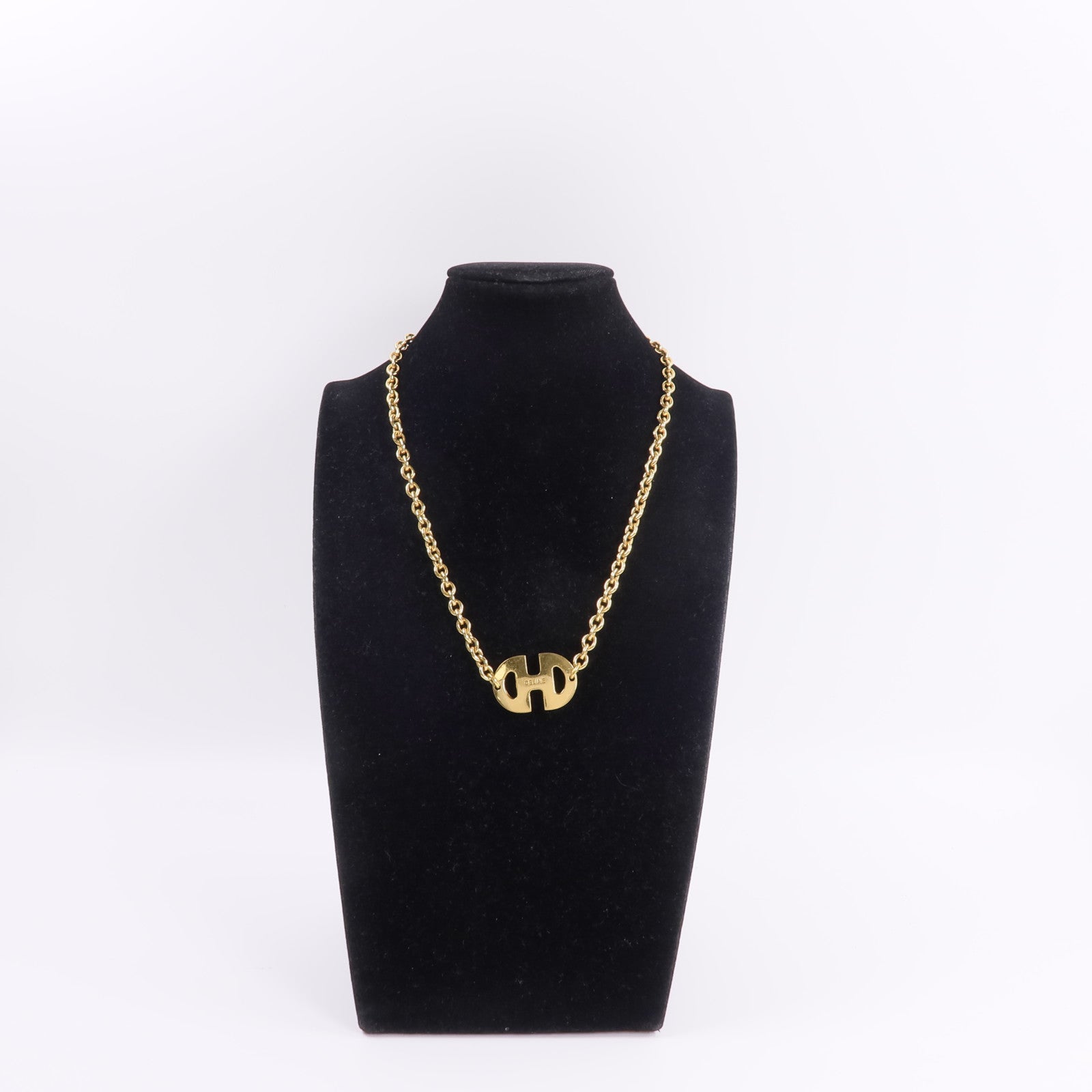 CELINE 金屬Vintage Logo Gold Chain Necklace項鍊